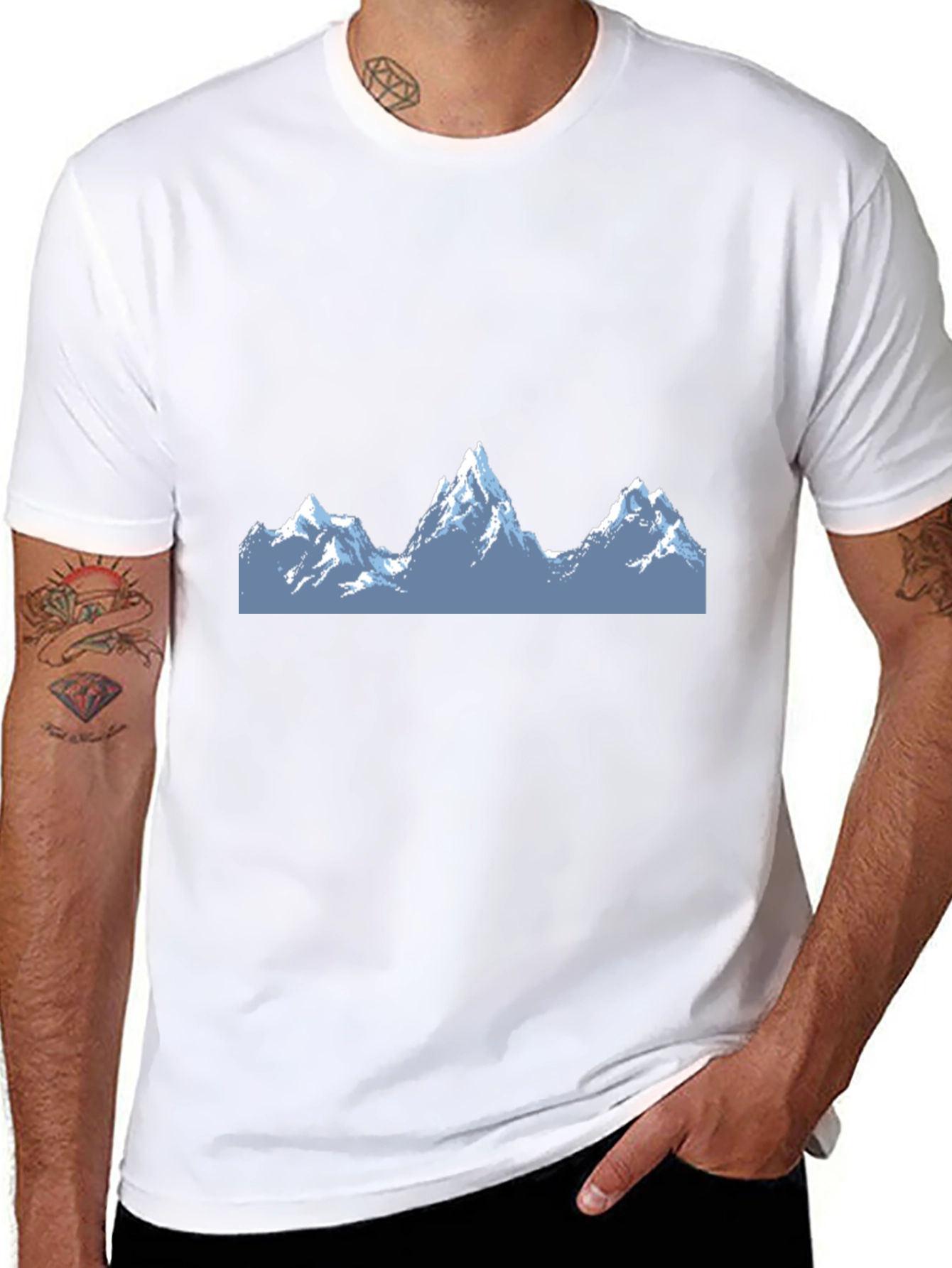 Mountain Peak Graphic Tee - Stylish Black T-Shirt