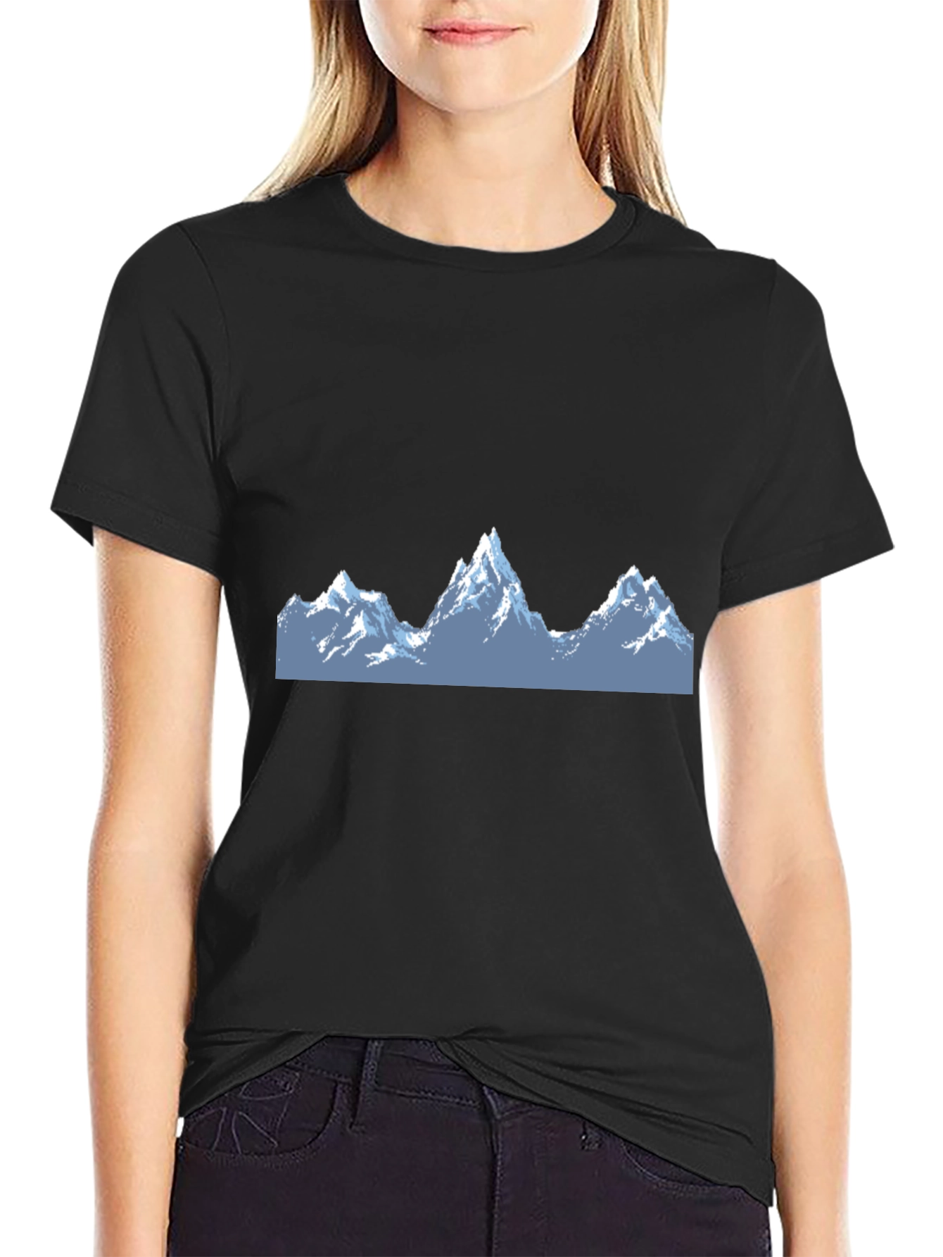 Mountain Peak Graphic Tee - Stylish Black T-Shirt