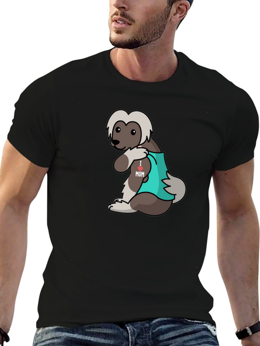 Funny I Love Mom Dog Tattoo T-Shirt
