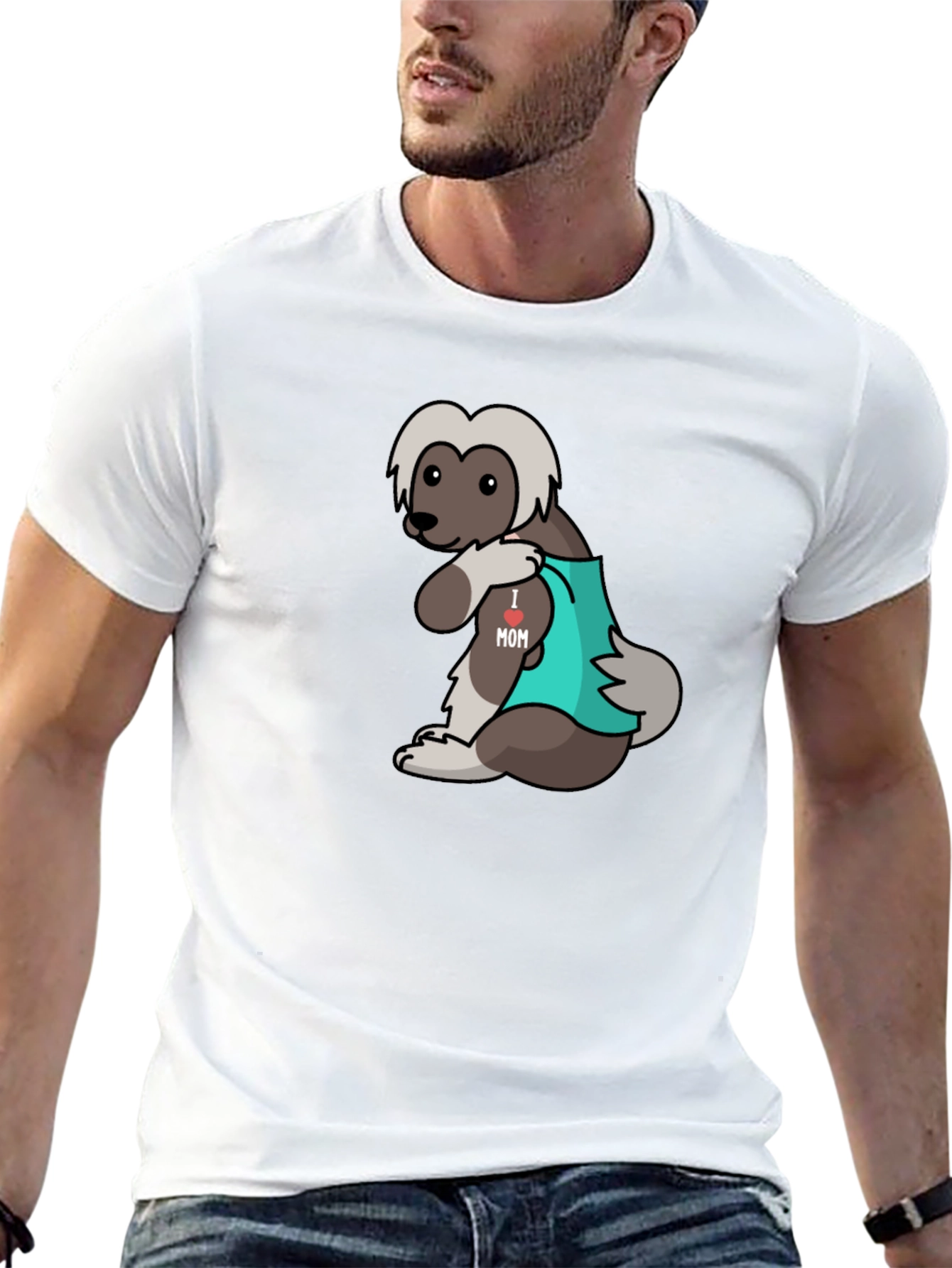 Funny I Love Mom Dog Tattoo T-Shirt