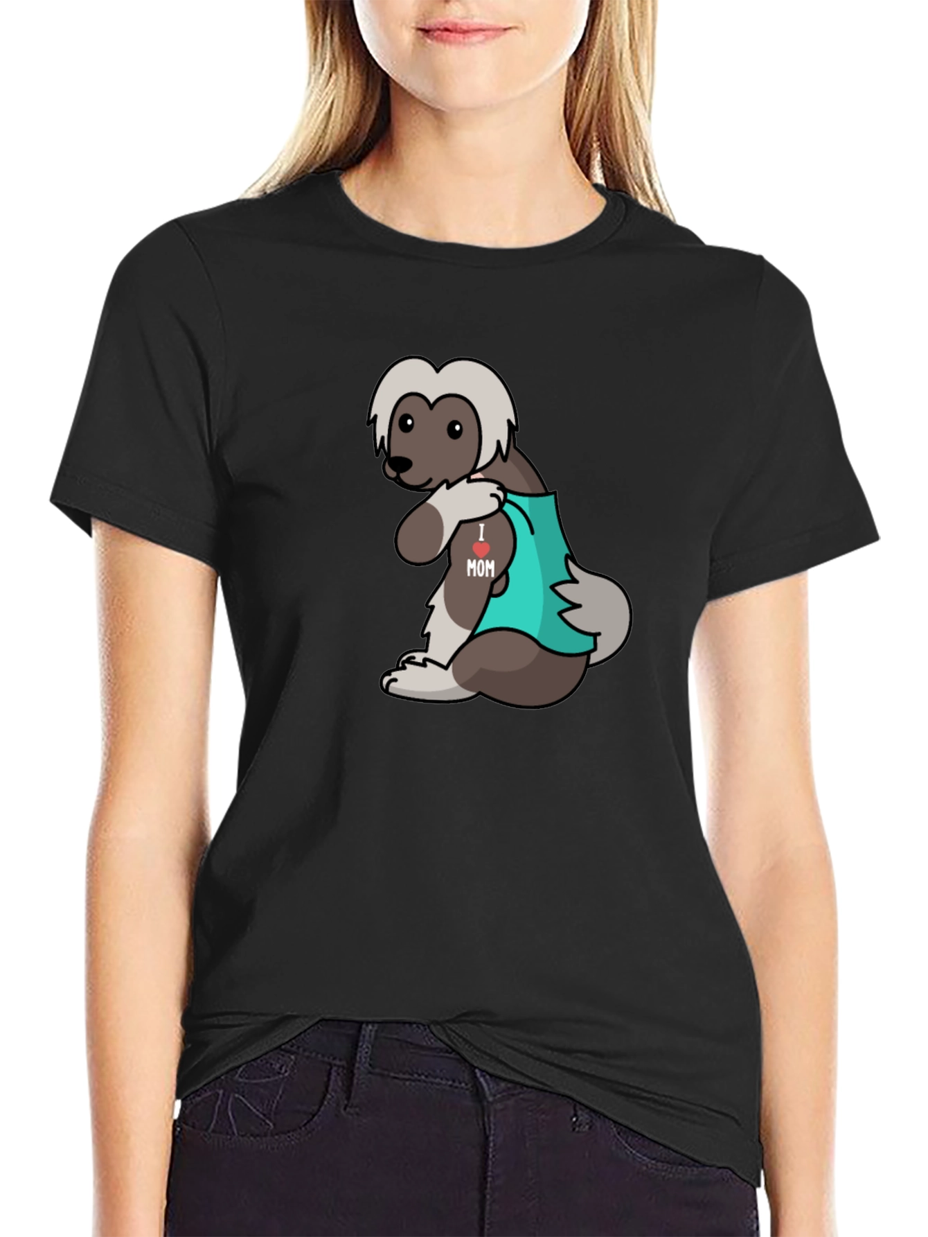 Funny I Love Mom Dog Tattoo T-Shirt