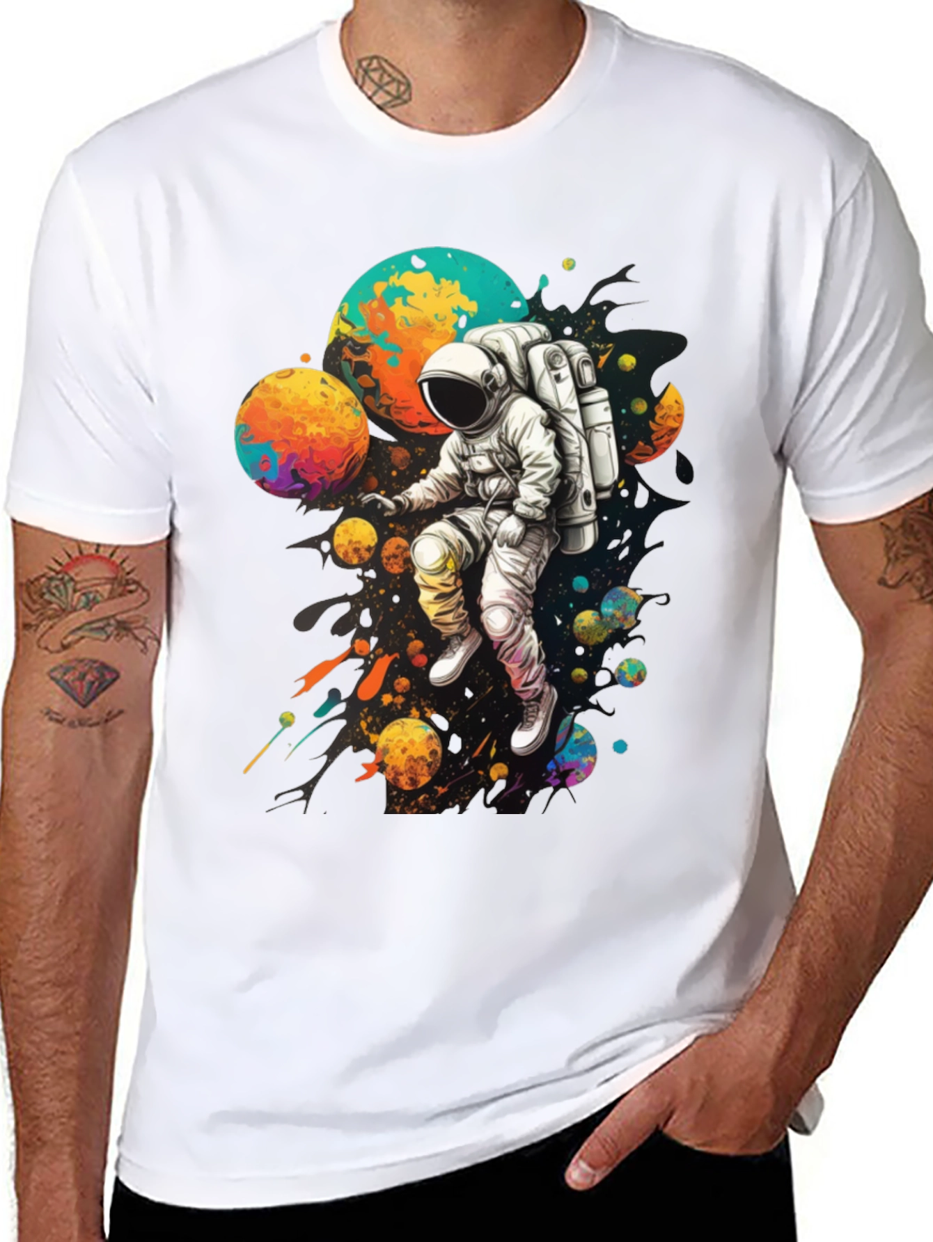 Astronaut Galaxy Graphic T-Shirt - Space Adventure