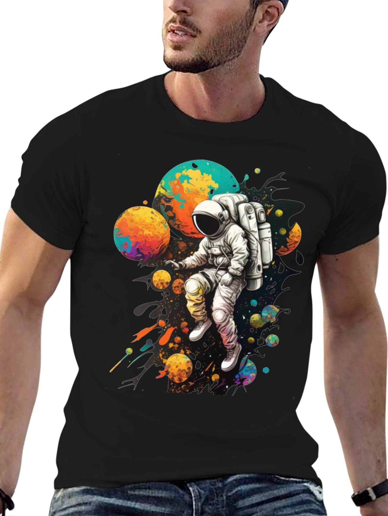 Astronaut Galaxy Graphic T-Shirt - Space Adventure