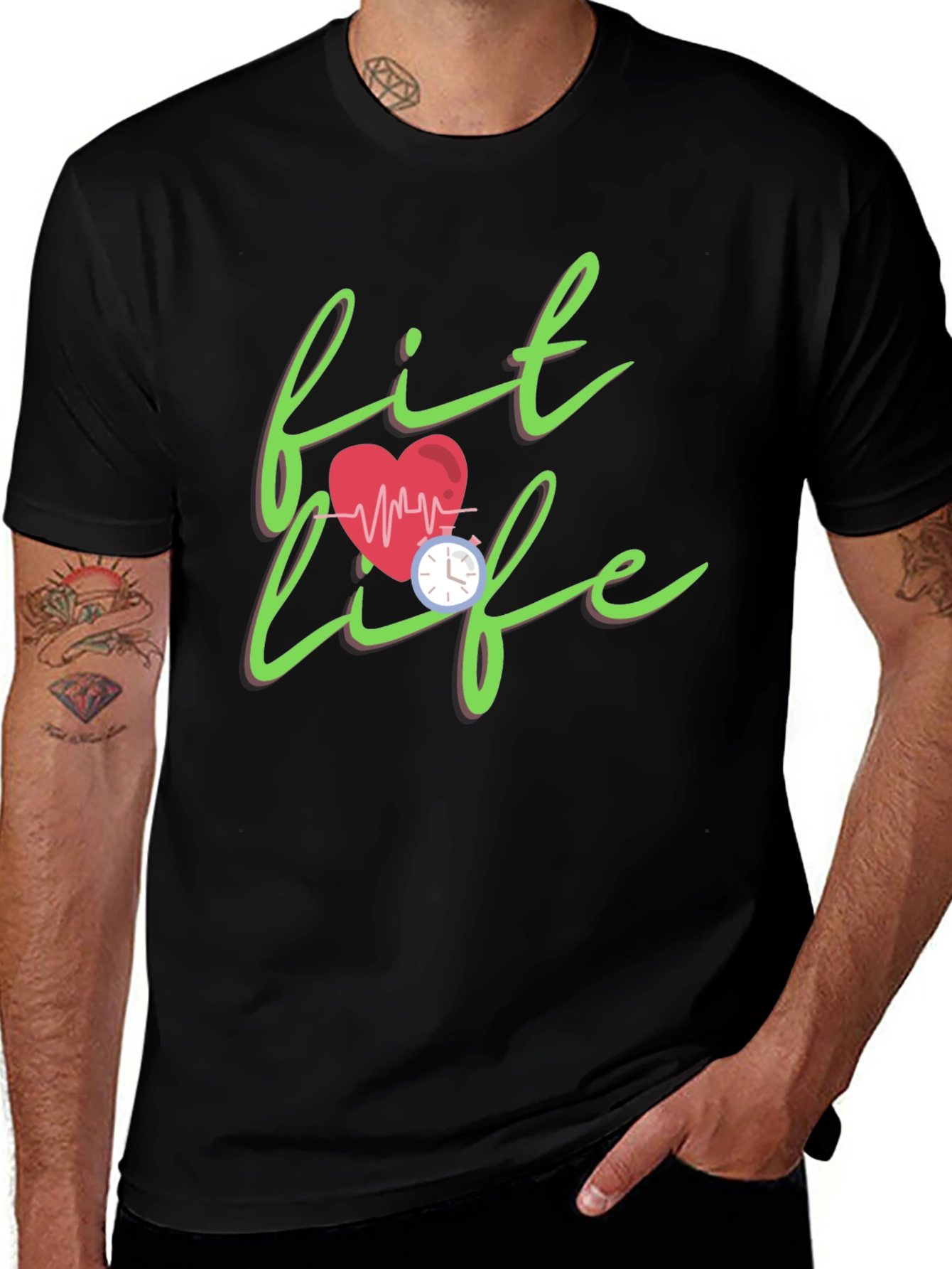 Fit Life Graphic Tee - Stylish Fitness Motivation