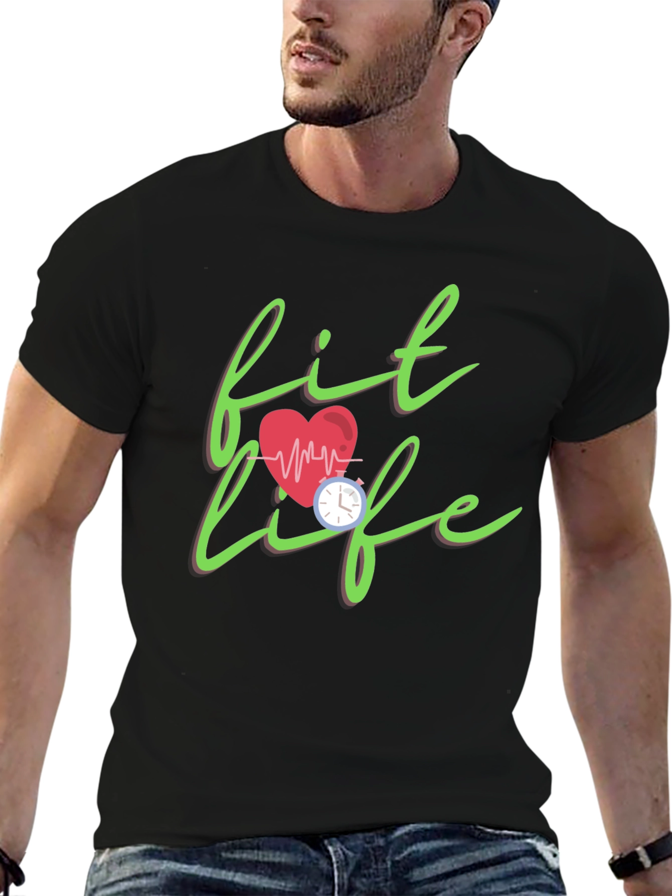Fit Life Graphic Tee - Stylish Fitness Motivation