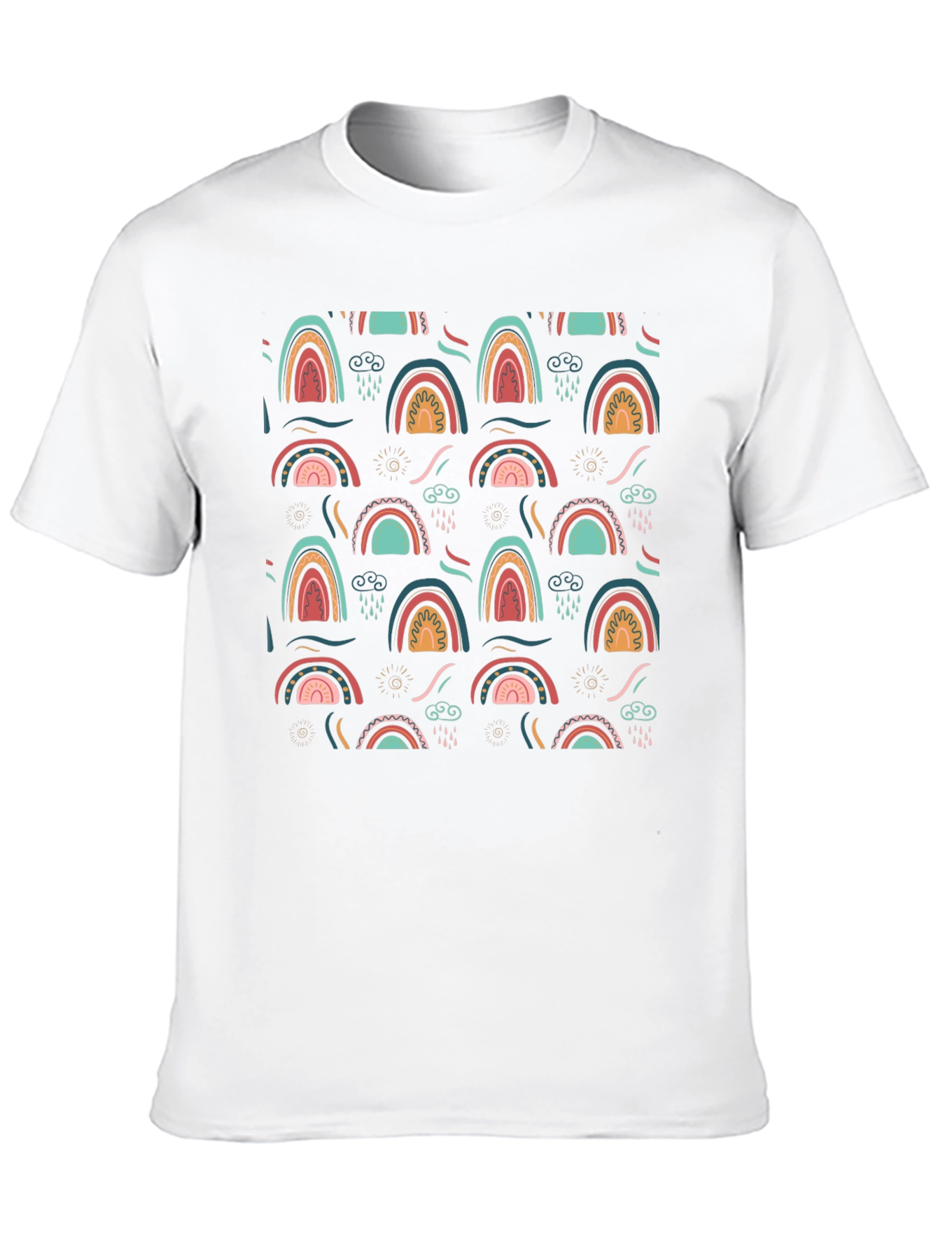 Rainbow Pattern Graphic Tee - Black