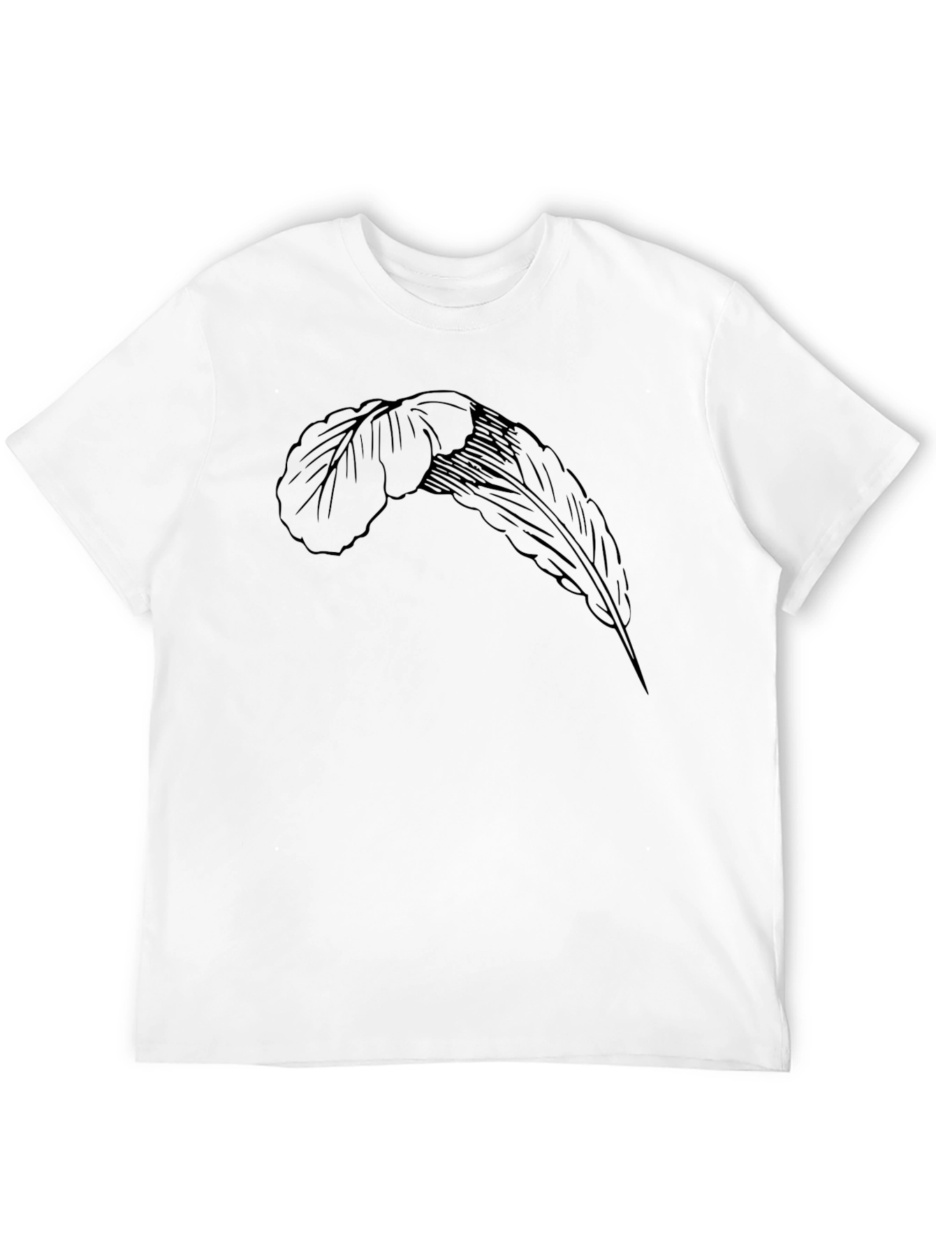 Feather Graphic Black Tee - Casual Comfort