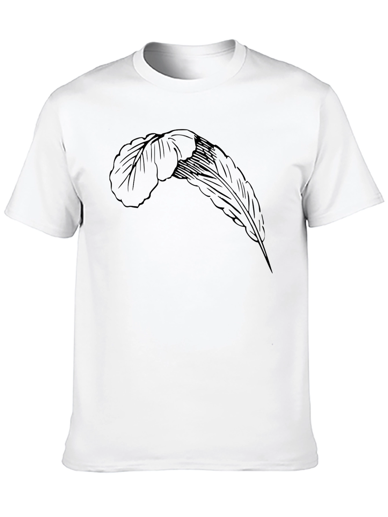 Feather Graphic Black Tee - Casual Comfort