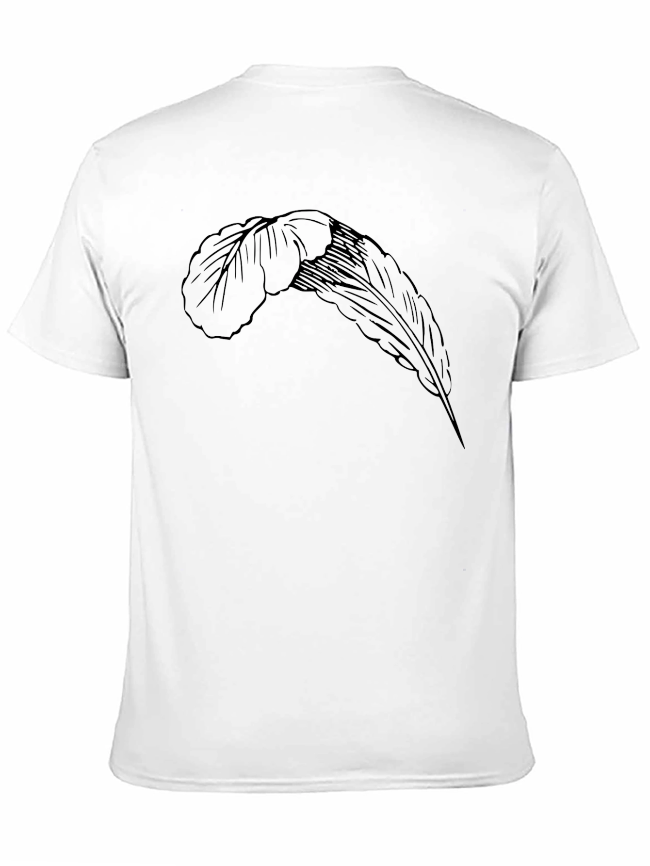Feather Graphic Black Tee - Casual Comfort