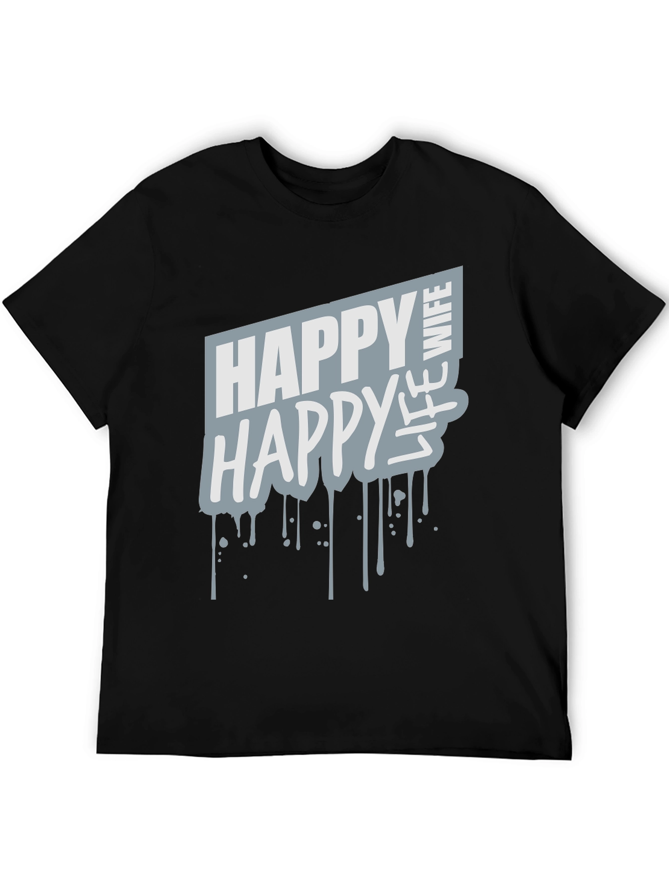 Happy Wife Happy Life Graphic Tee - Black