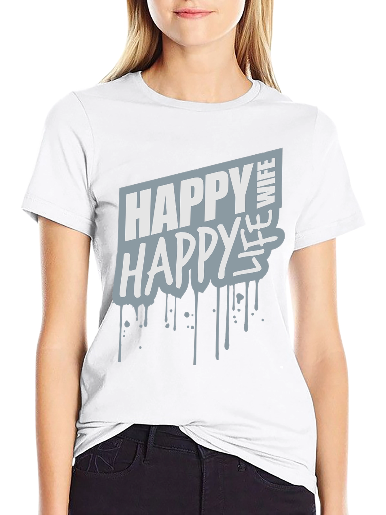 Happy Wife Happy Life Graphic Tee - Black