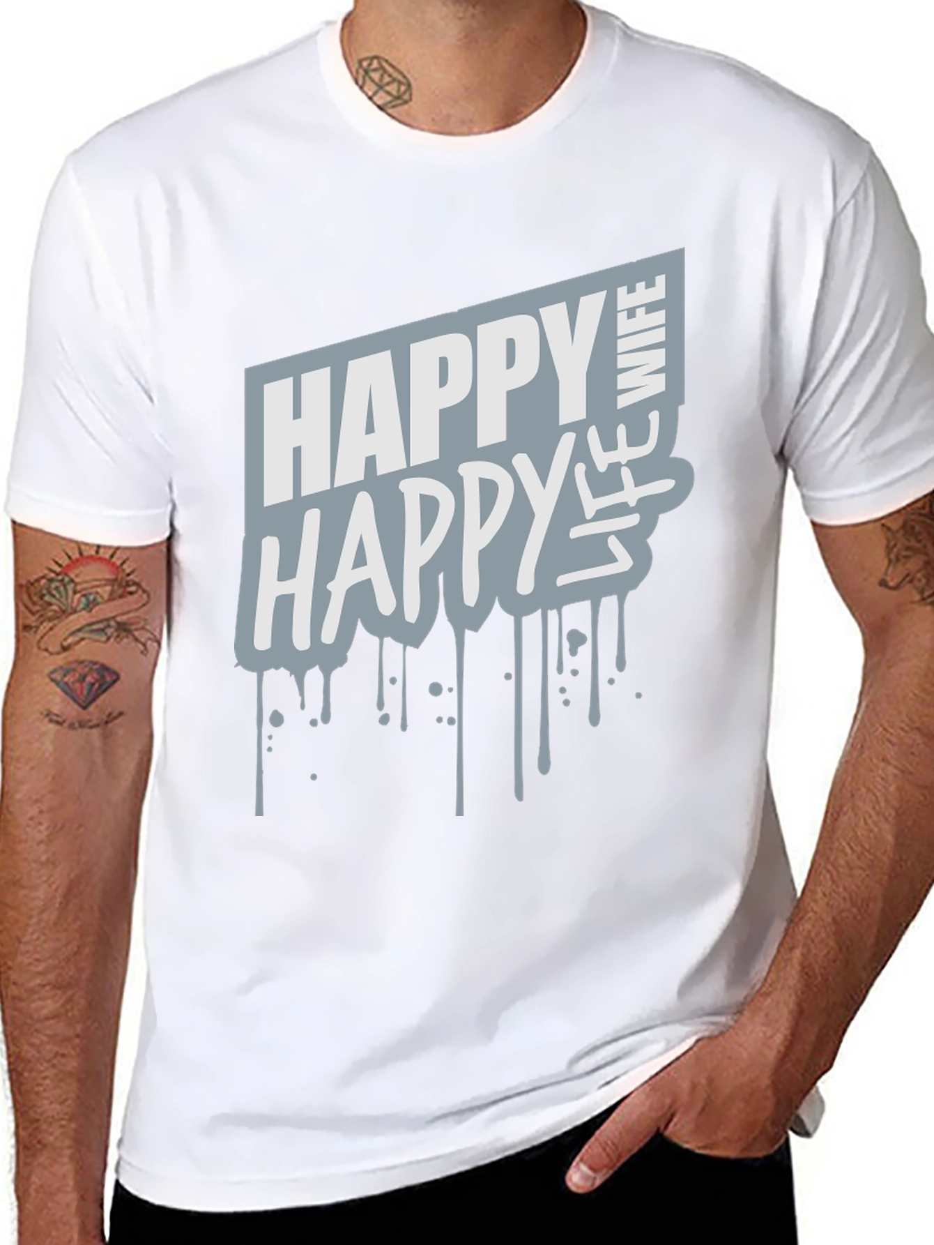 Happy Wife Happy Life Graphic Tee - Black