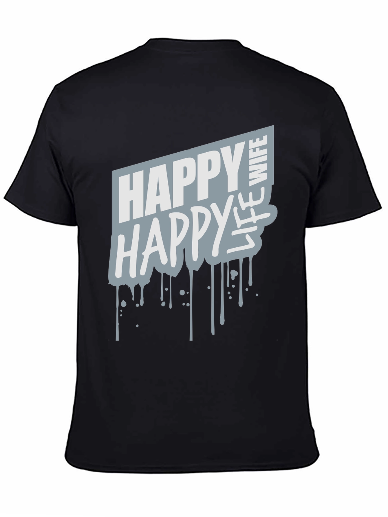 Happy Wife Happy Life Graphic Tee - Black
