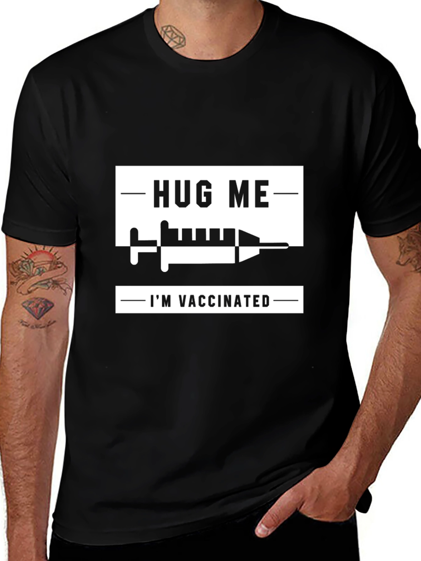 Hug Me Im Vaccinated T-Shirt Funny Vaccine Tee