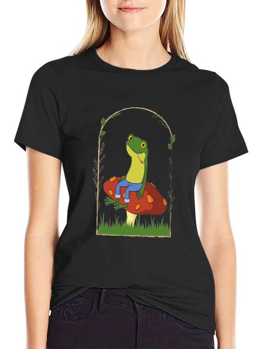 Frog on Mushroom Graphic Tee