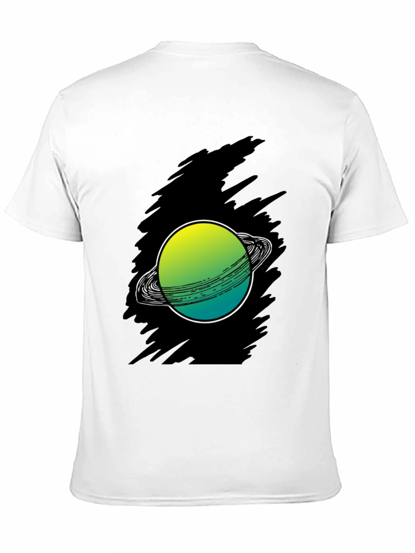 Saturn Graphic Print Black Tee
