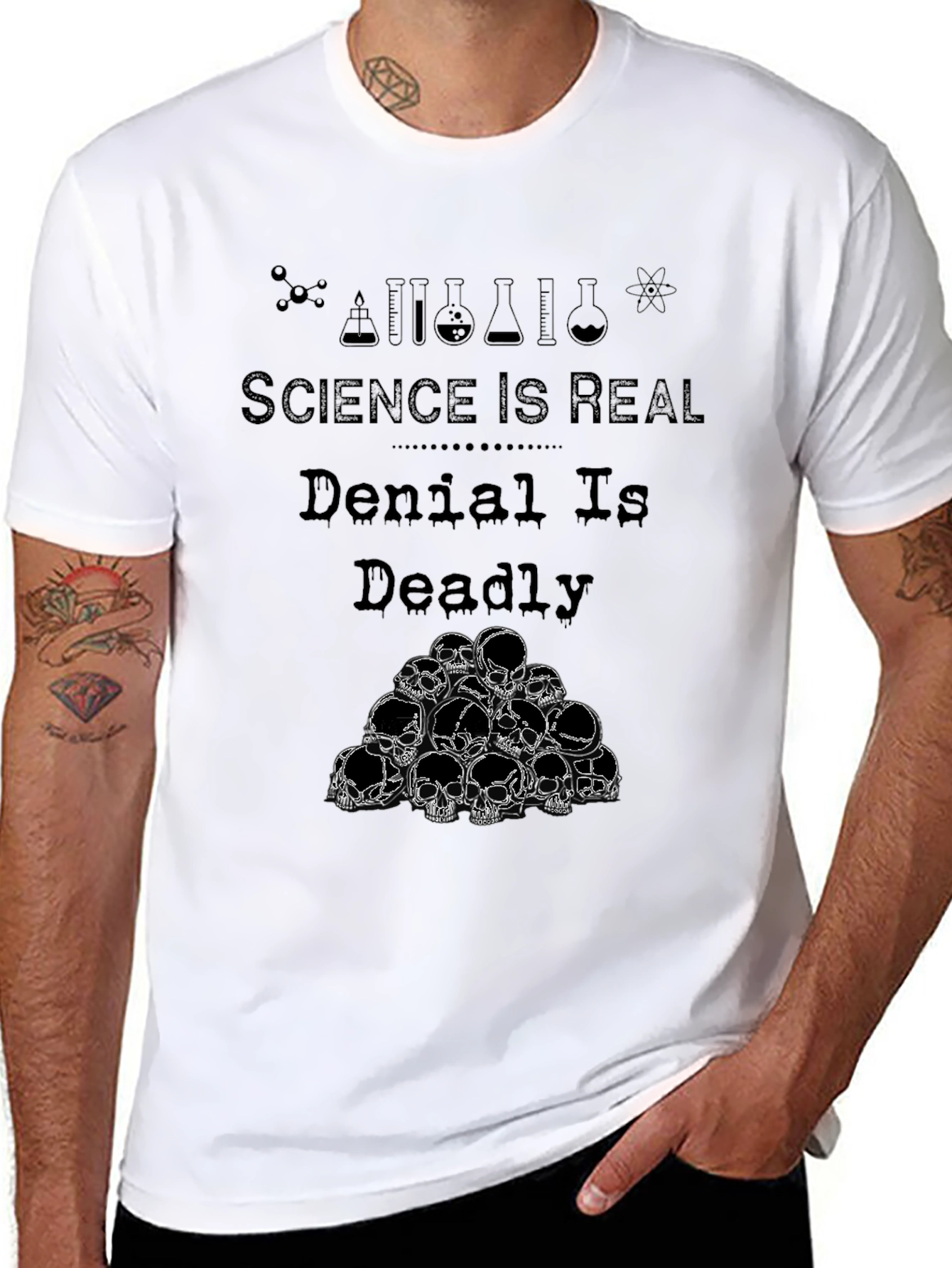 Science Is Real T-Shirt Denial Is Deadly Tee