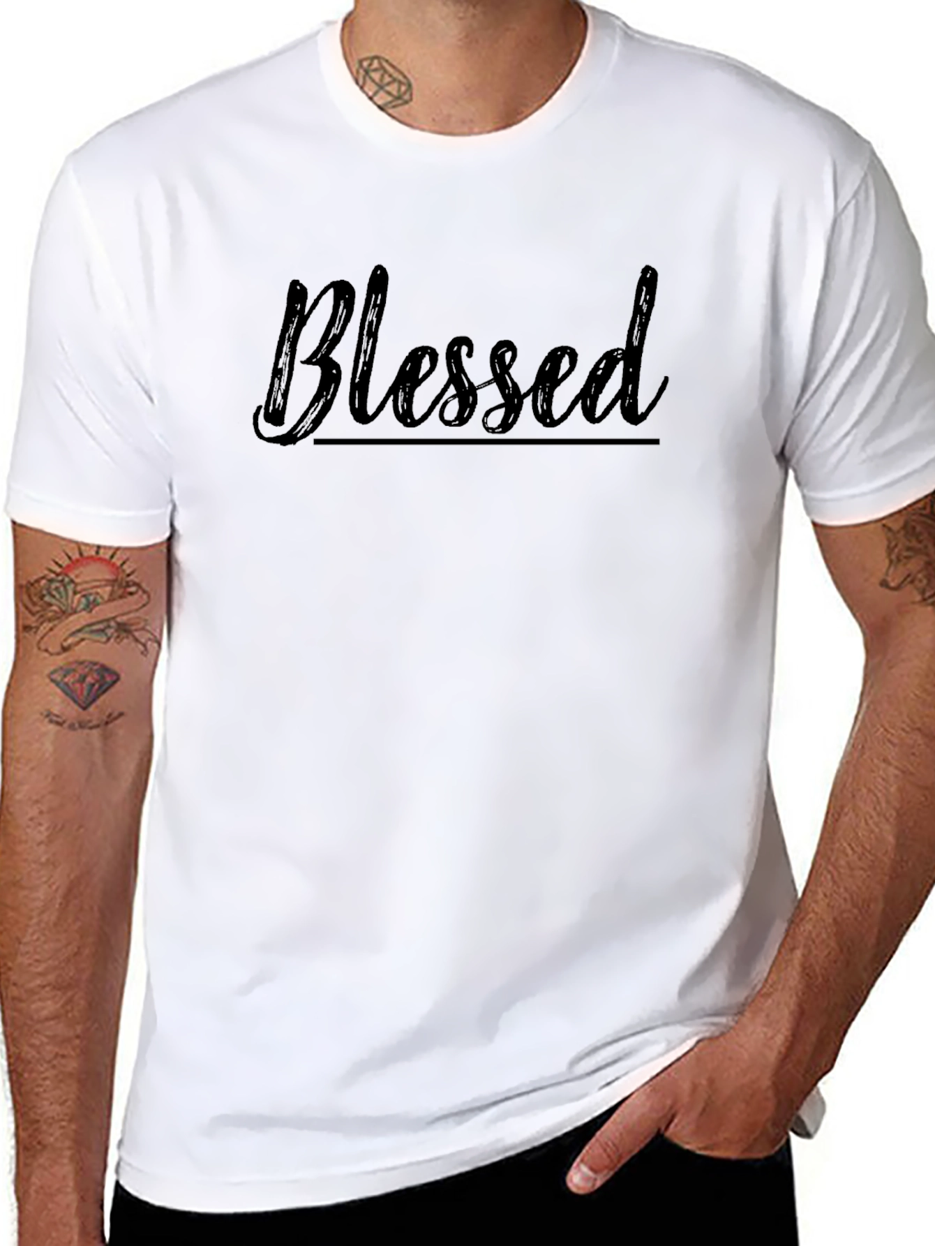 Blessed Black Graphic T-Shirt for Men