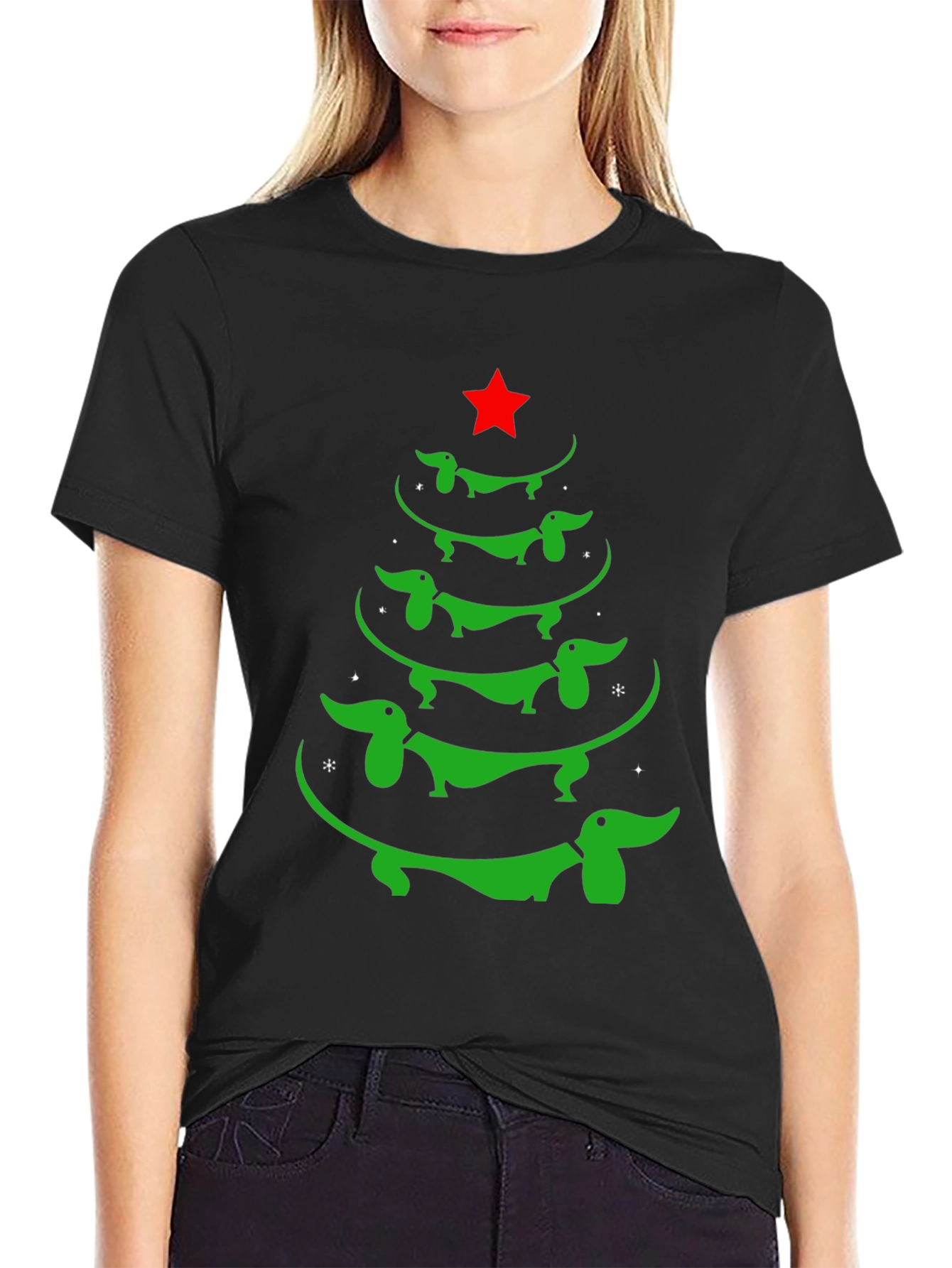 Dachshund Christmas Tree Graphic Tee