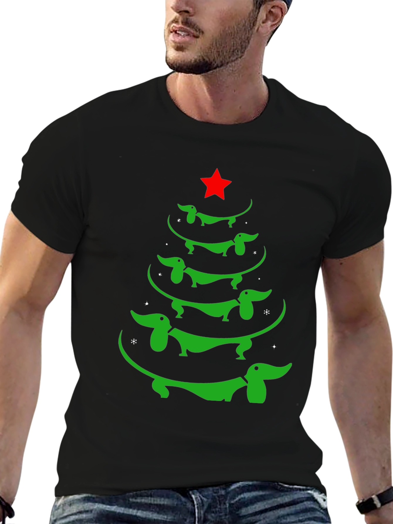 Dachshund Christmas Tree Graphic Tee