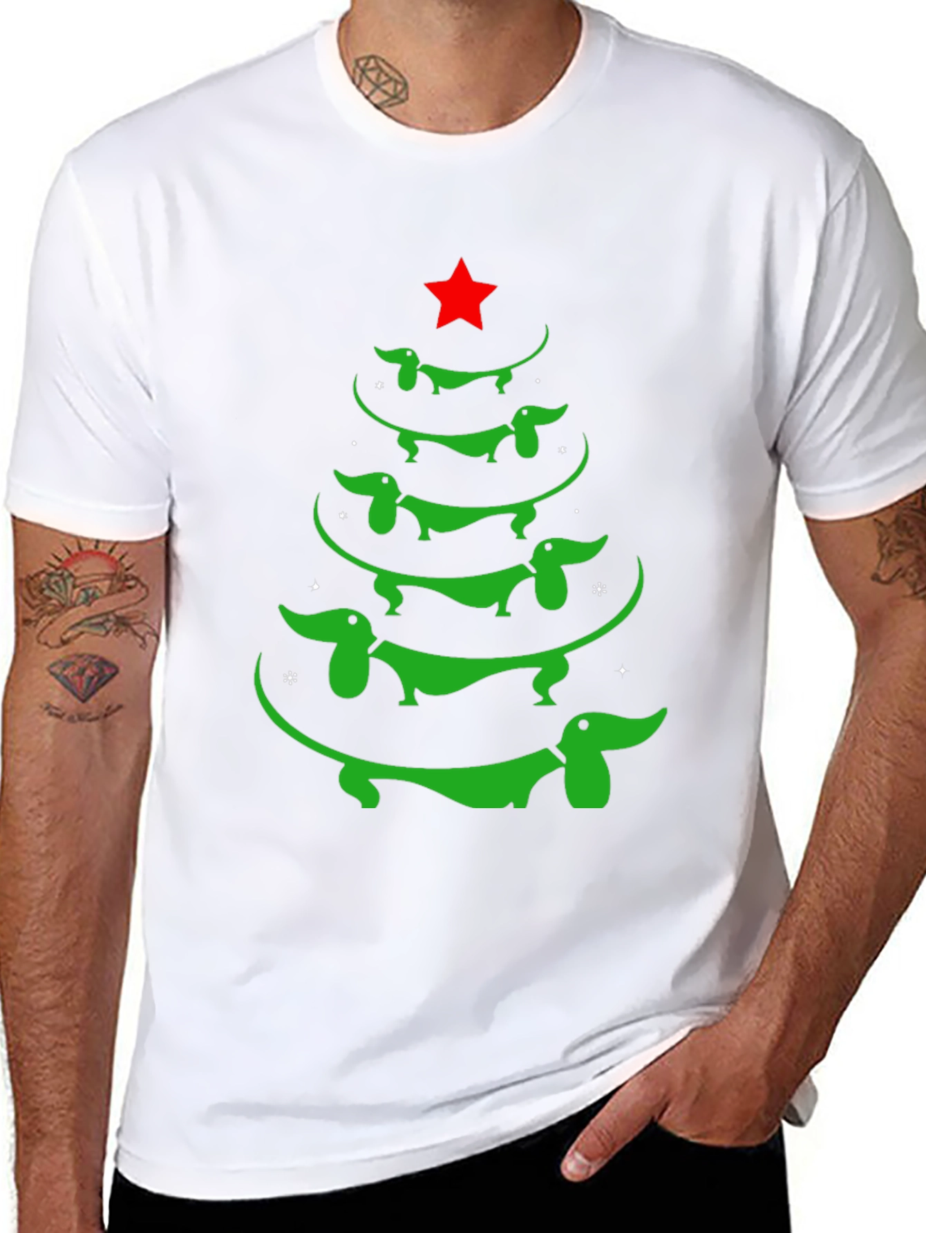 Dachshund Christmas Tree Graphic Tee