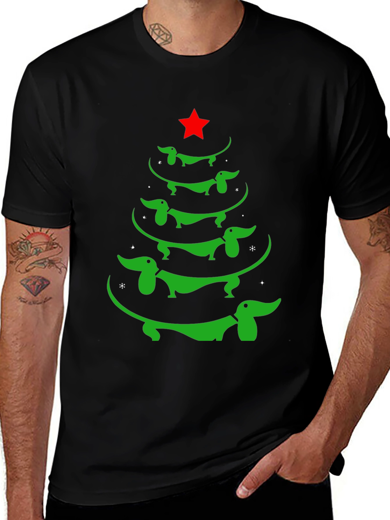 Dachshund Christmas Tree Graphic Tee