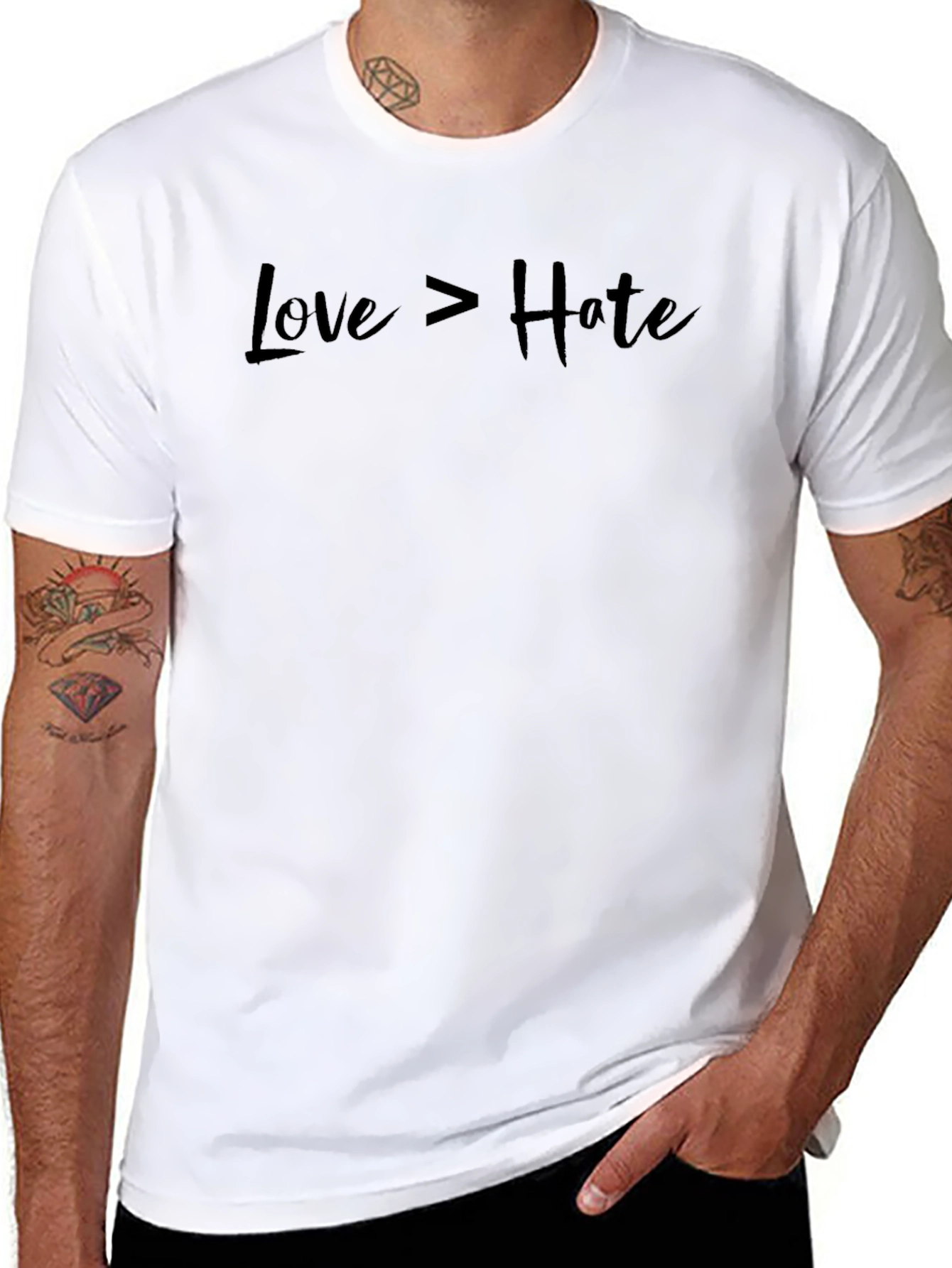 Love > Hate Graphic Tee - Black