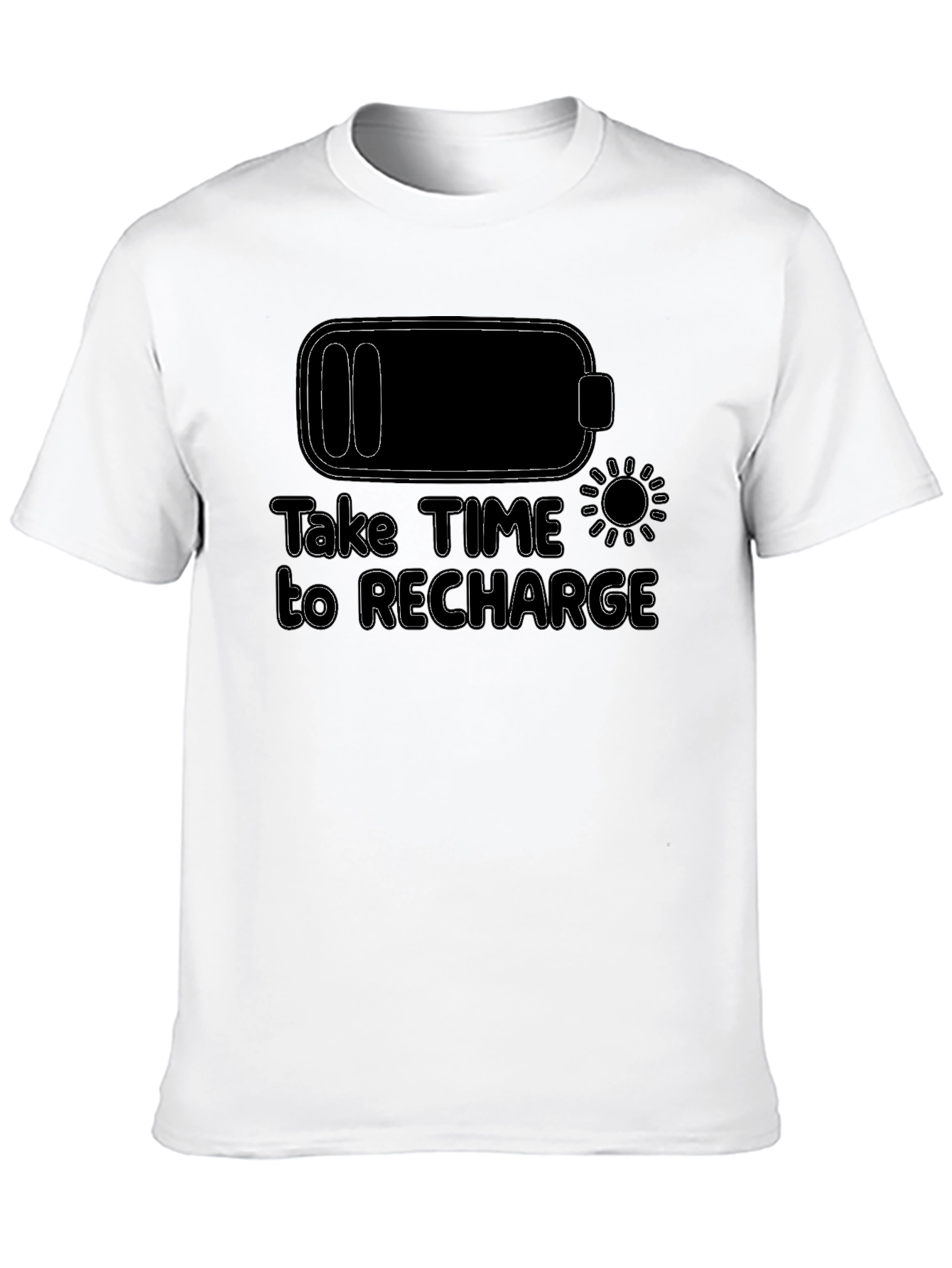 Recharge Graphic T-Shirt - Black Crew Neck