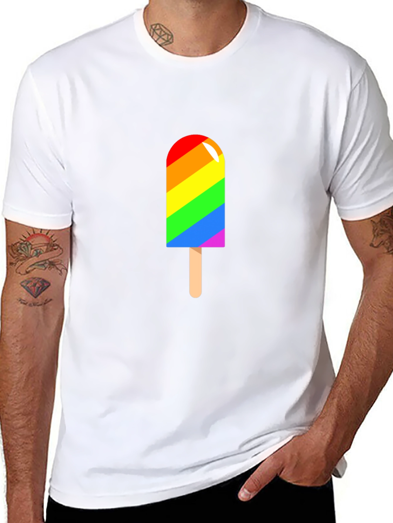 Rainbow Popsicle Graphic T-Shirt - Pride & Summer Style