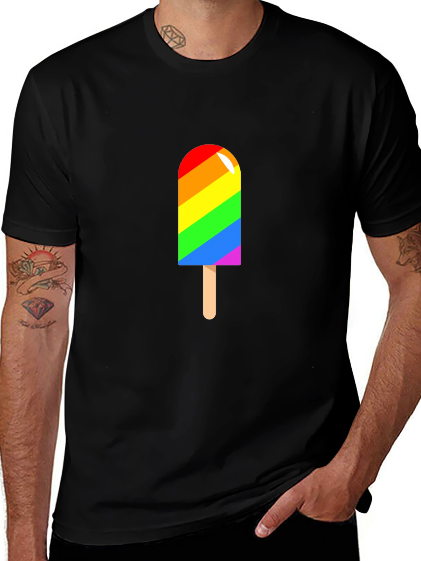 Rainbow Popsicle Graphic T-Shirt - Pride & Summer Style