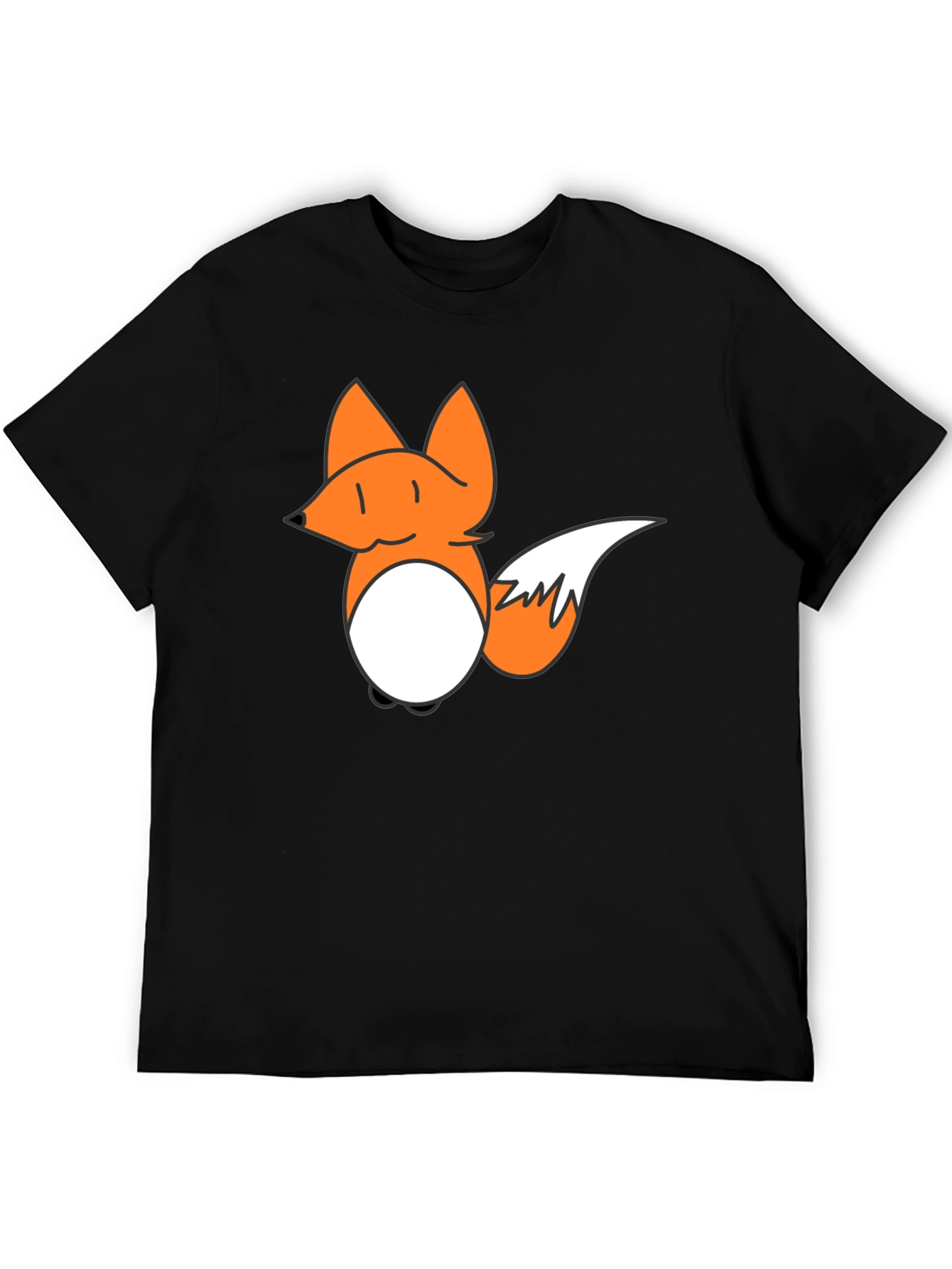 Fox Cartoon Graphic Black T-Shirt