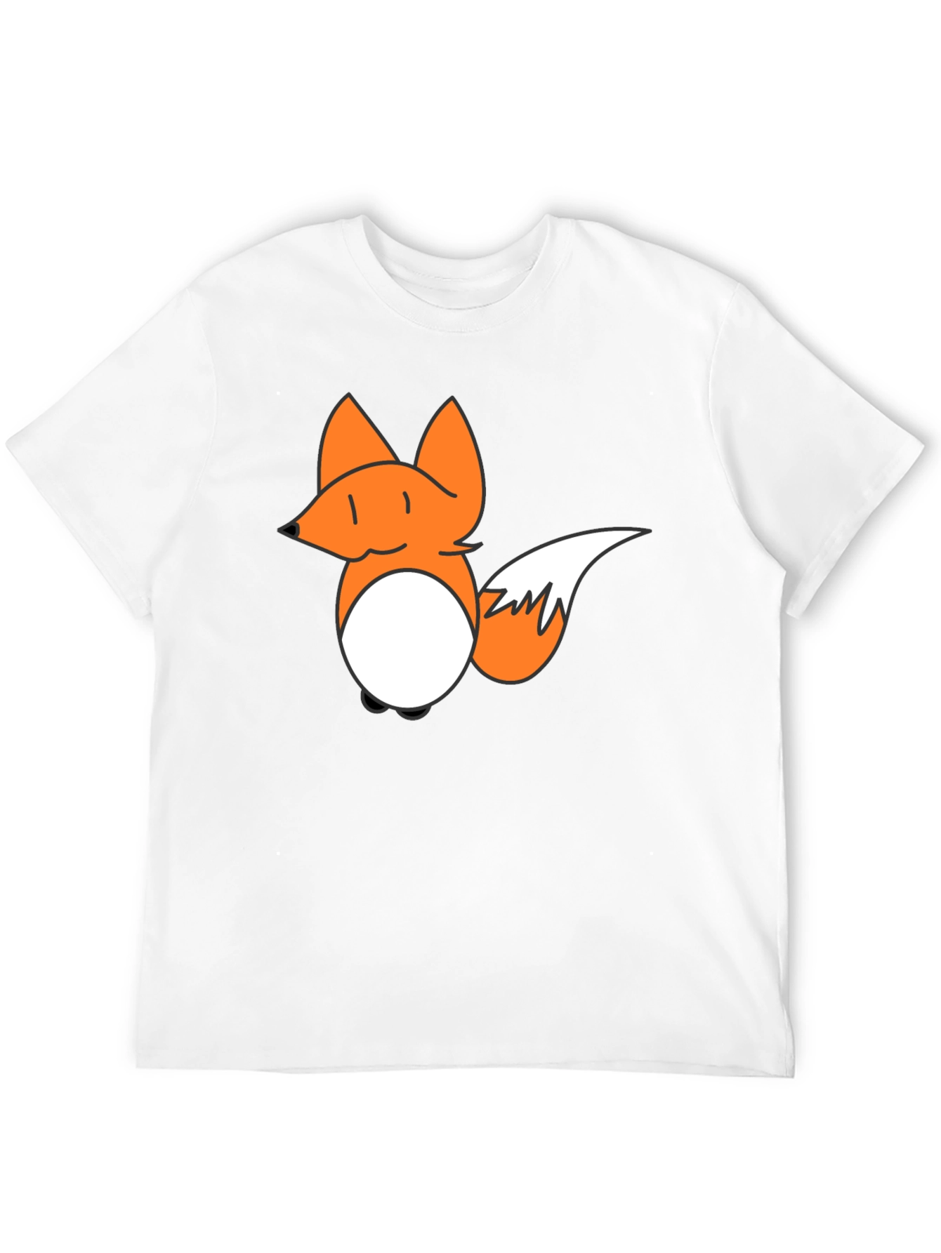 Fox Cartoon Graphic Black T-Shirt