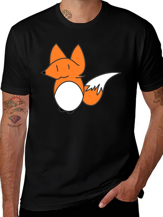 Fox Cartoon Graphic Black T-Shirt
