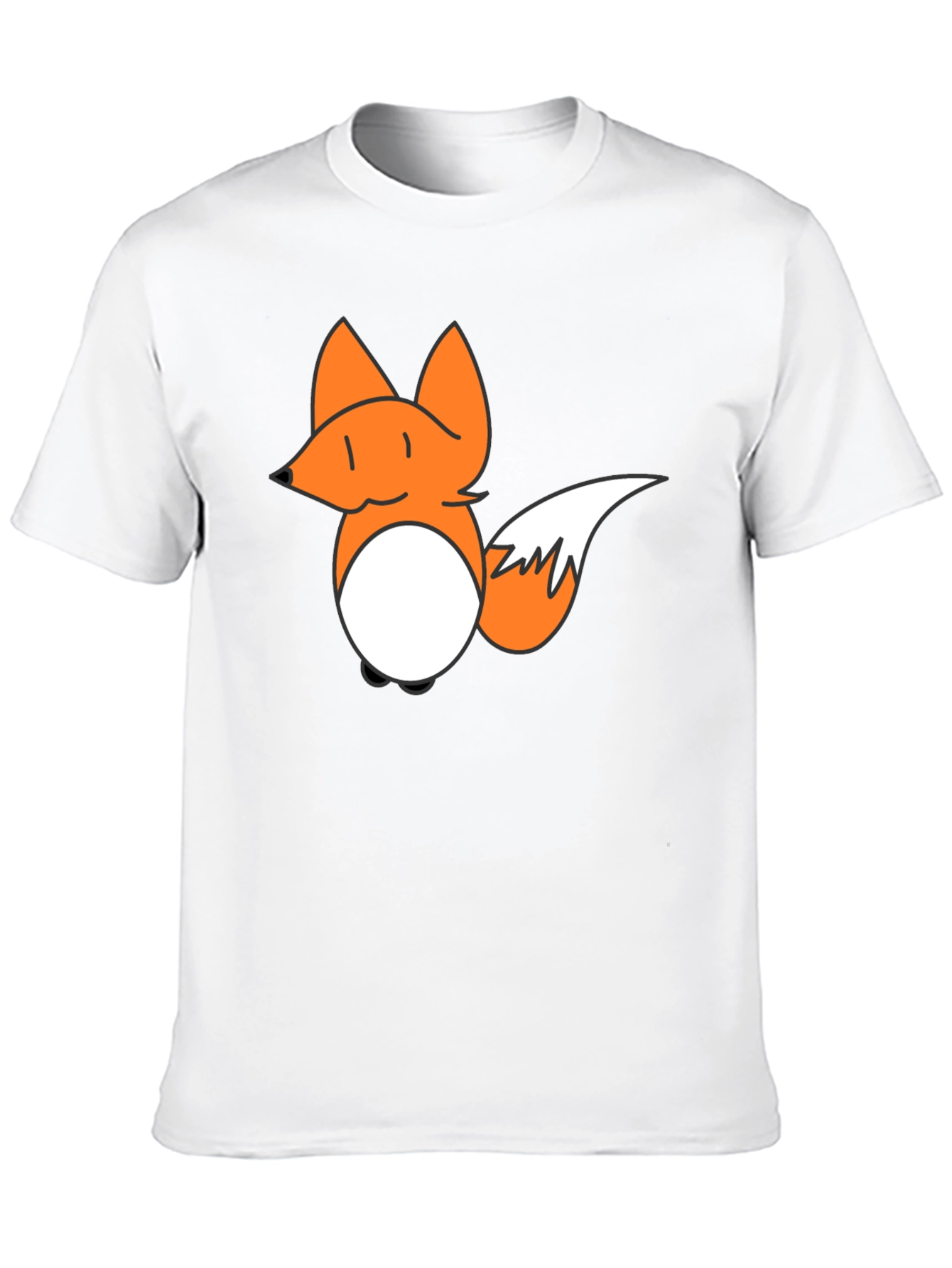 Fox Cartoon Graphic Black T-Shirt