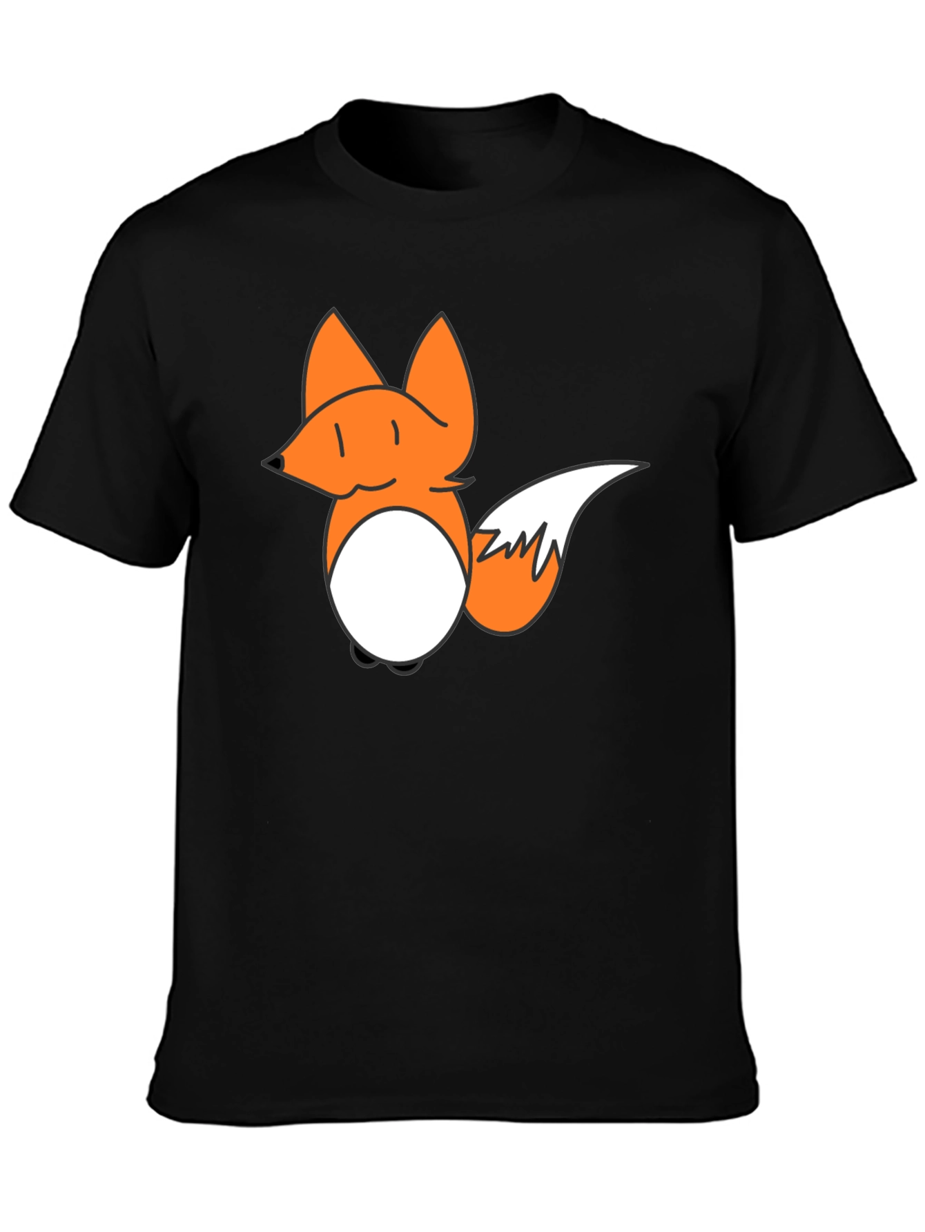 Fox Cartoon Graphic Black T-Shirt