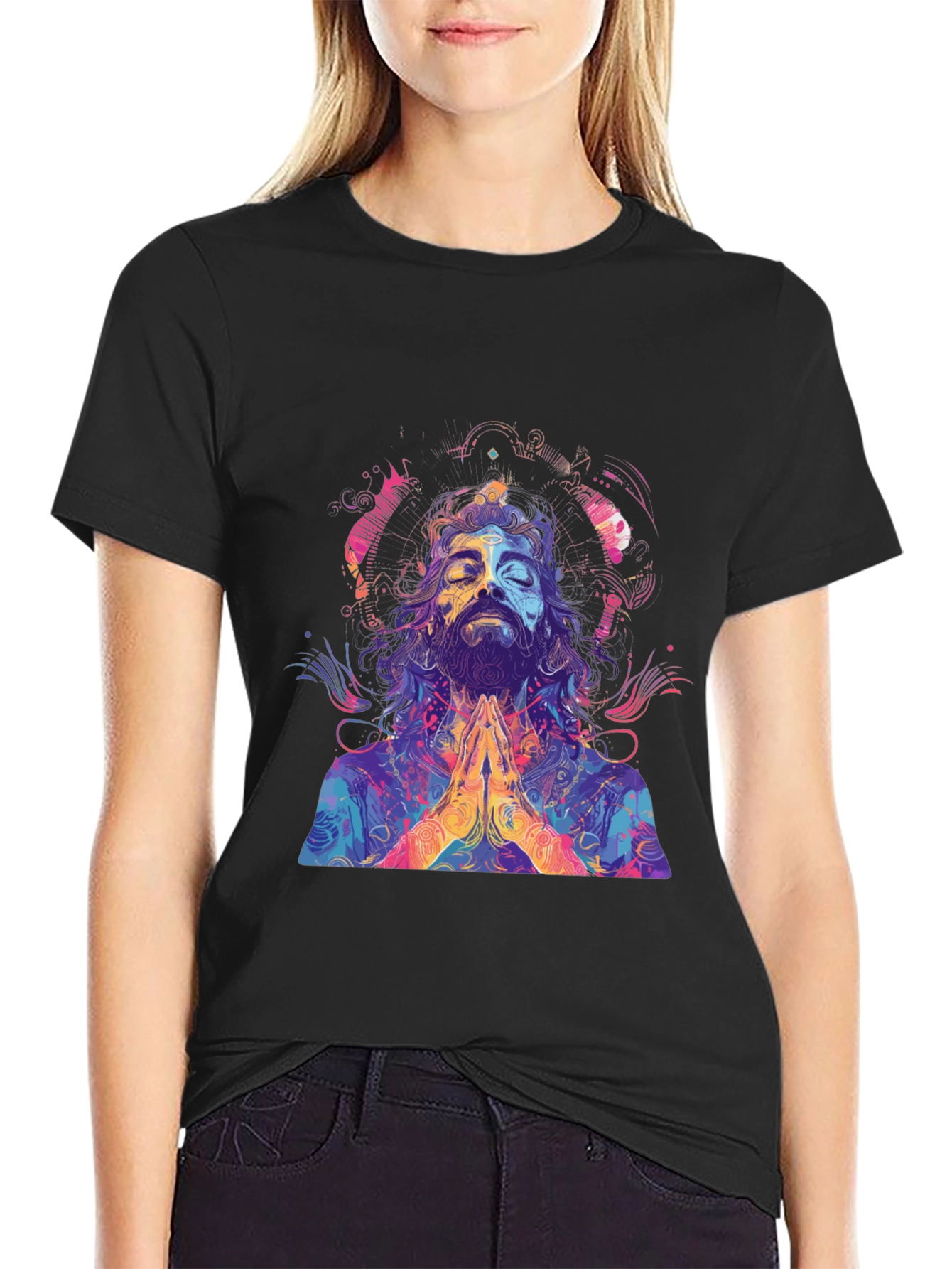 Psychedelic Meditating Man Graphic Tee