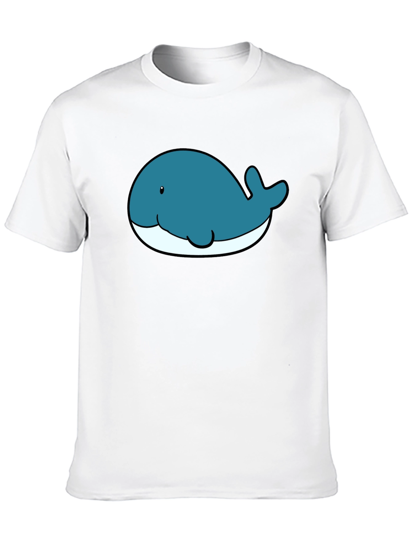 Cute Whale Graphic T-Shirt - Black Cotton Tee