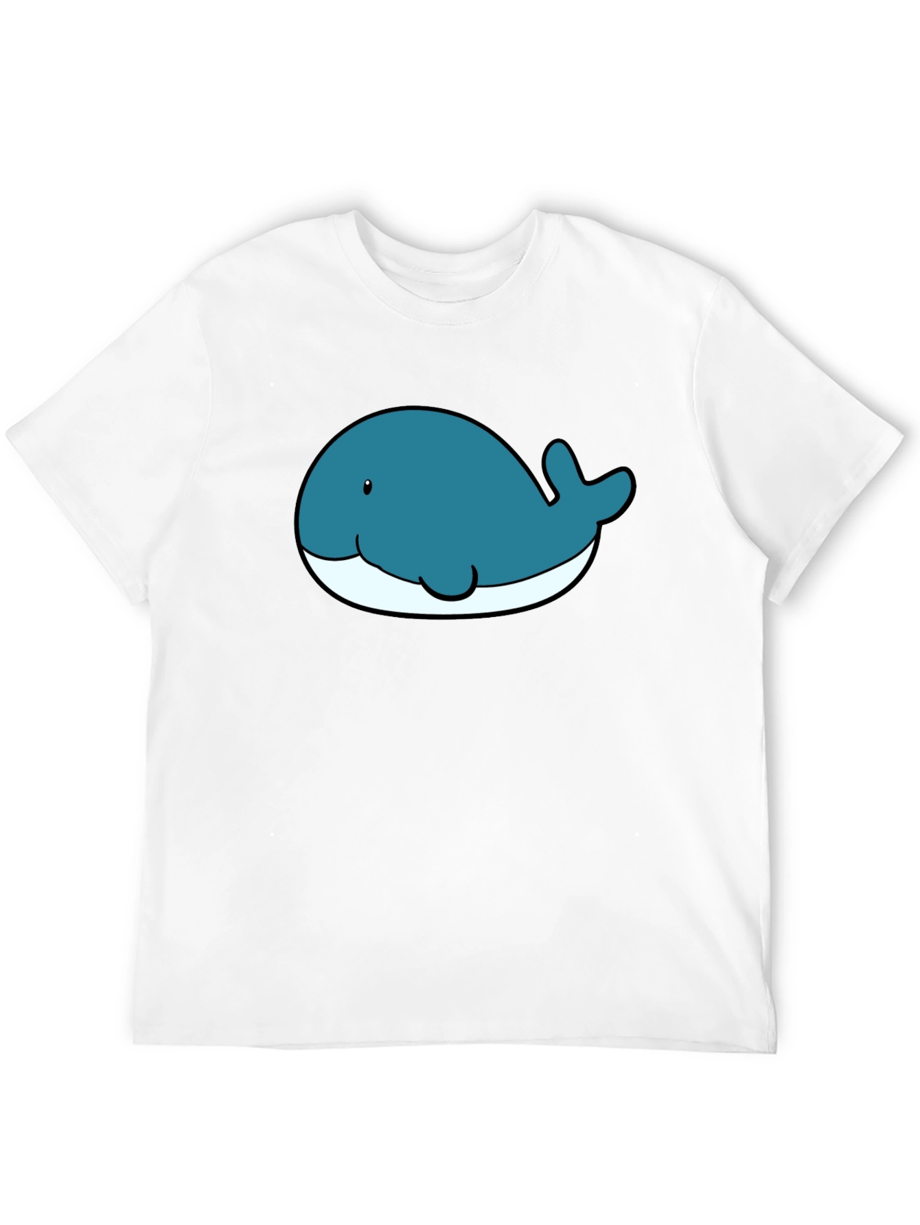 Cute Whale Graphic T-Shirt - Black Cotton Tee