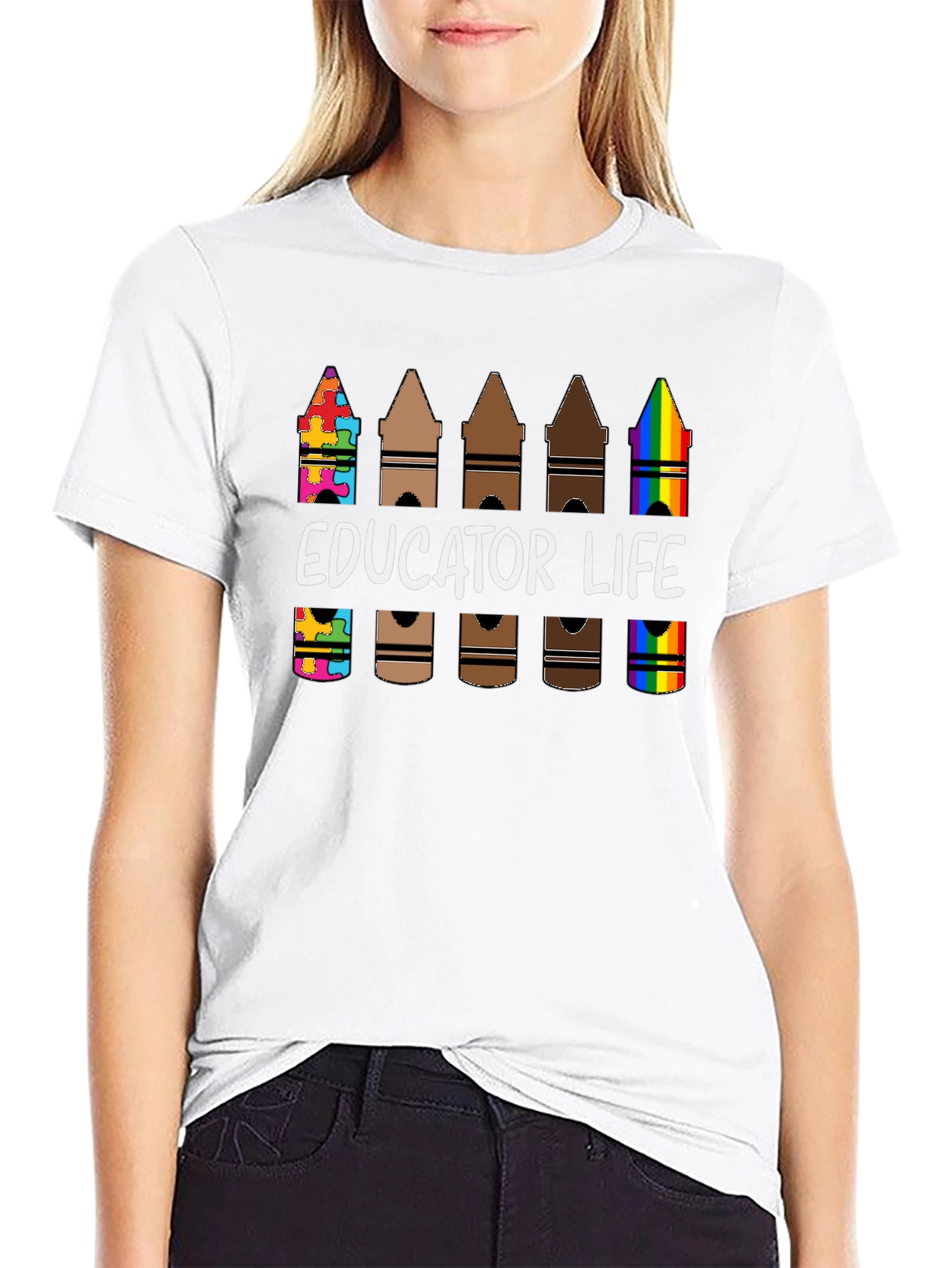 Educator Life Crayon T-Shirt Teacher Appreciation Tee