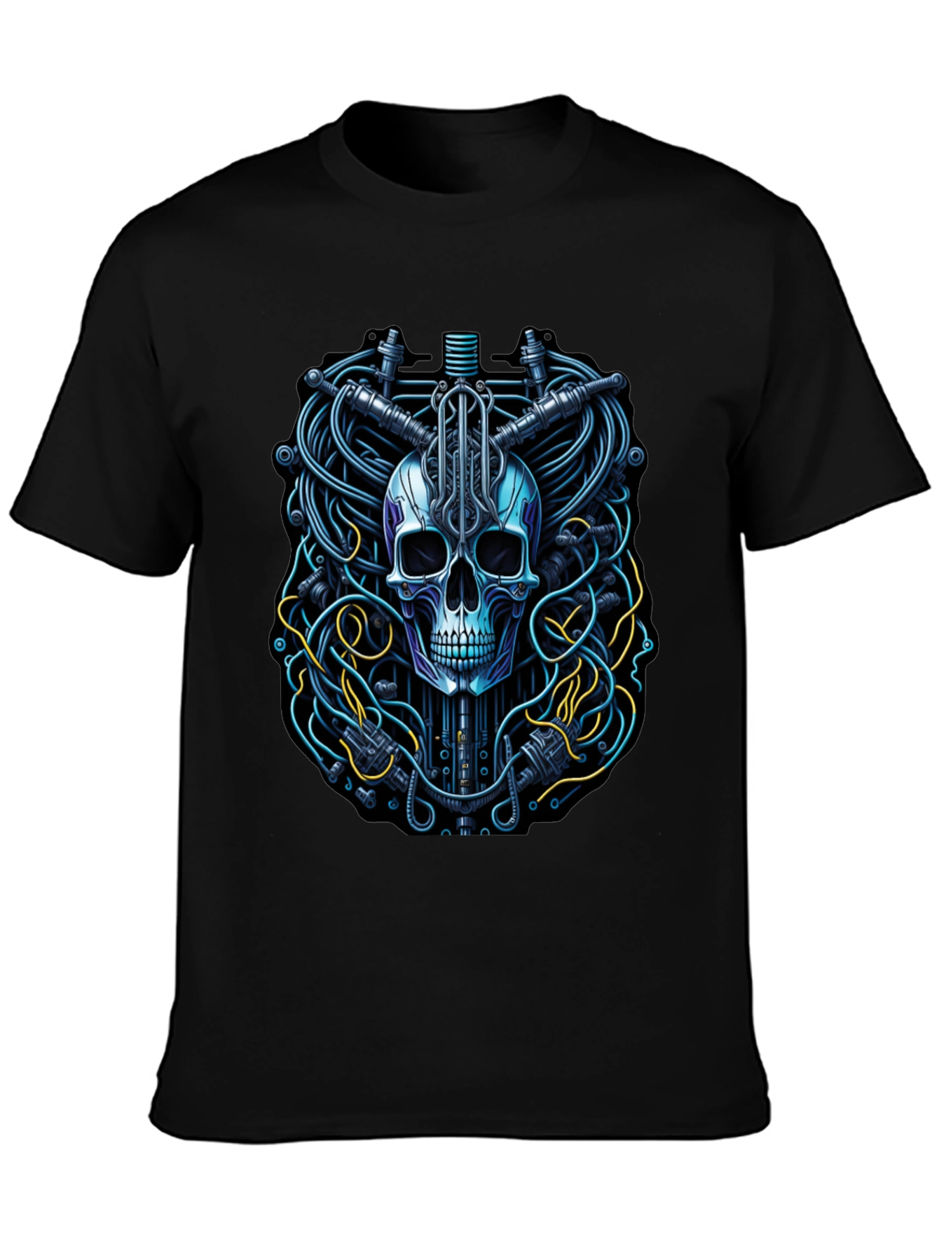 Cyber Skull Tee - Robotic Skeleton T-Shirt