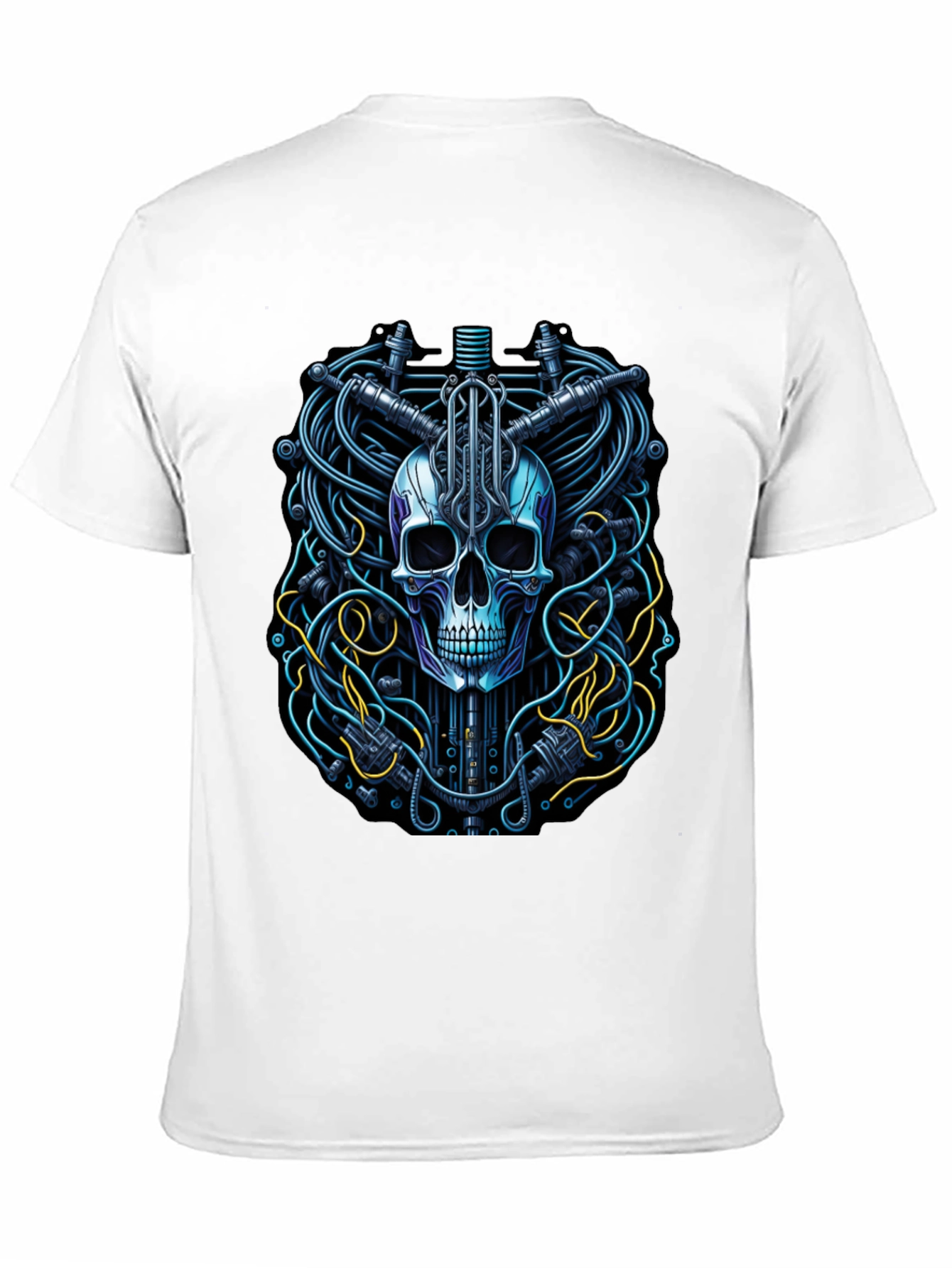 Cyber Skull Tee - Robotic Skeleton T-Shirt