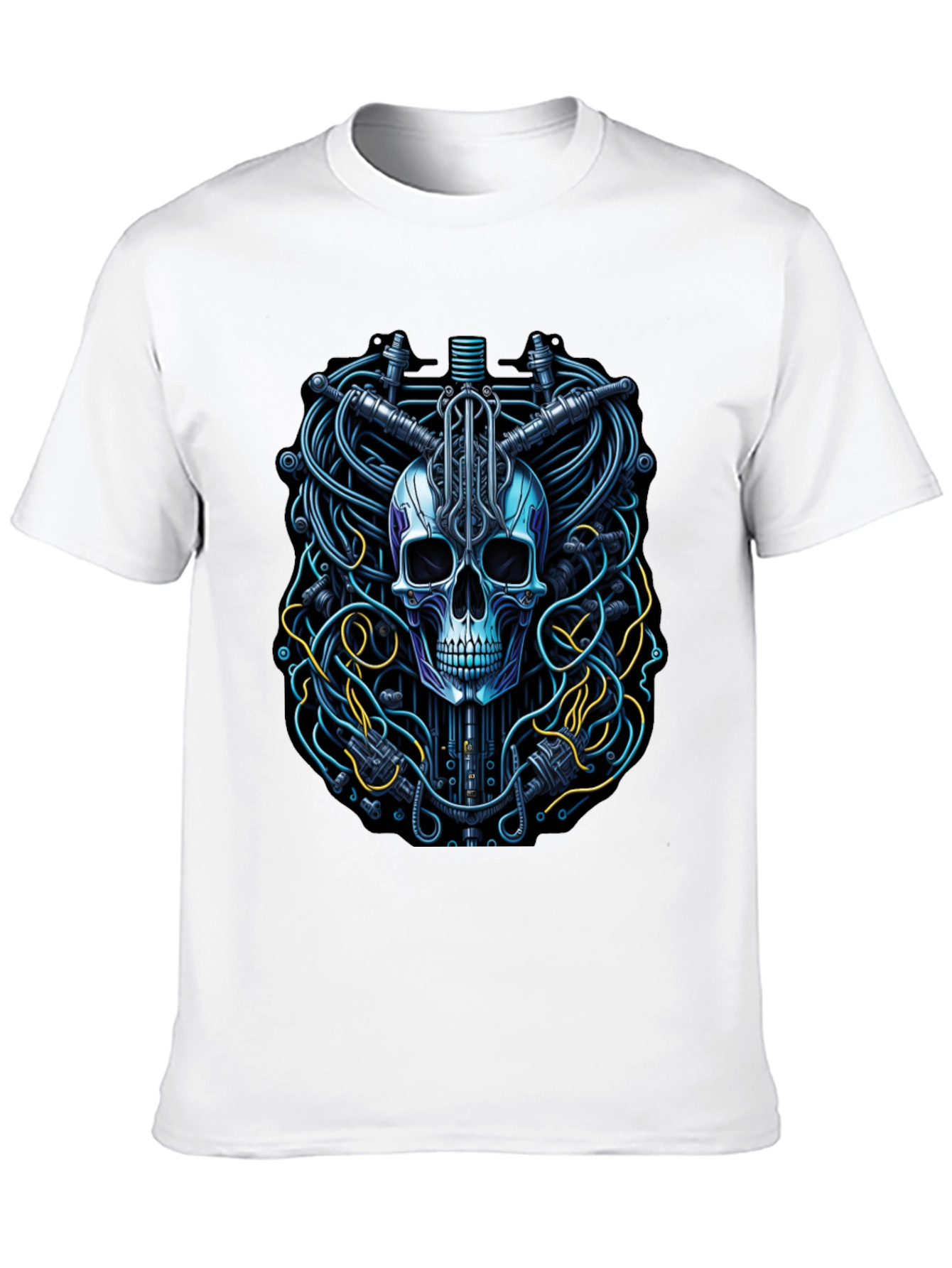 Cyber Skull Tee - Robotic Skeleton T-Shirt