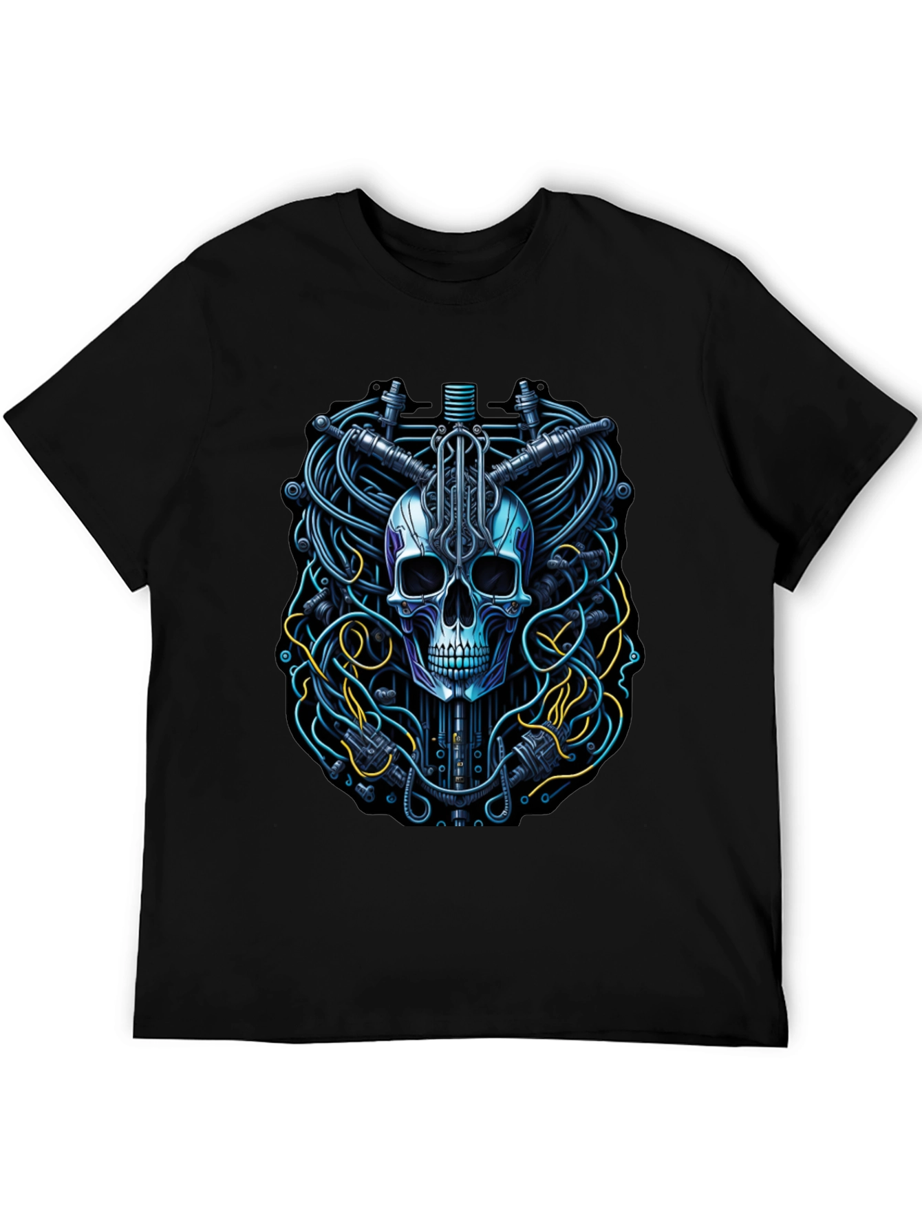 Cyber Skull Tee - Robotic Skeleton T-Shirt