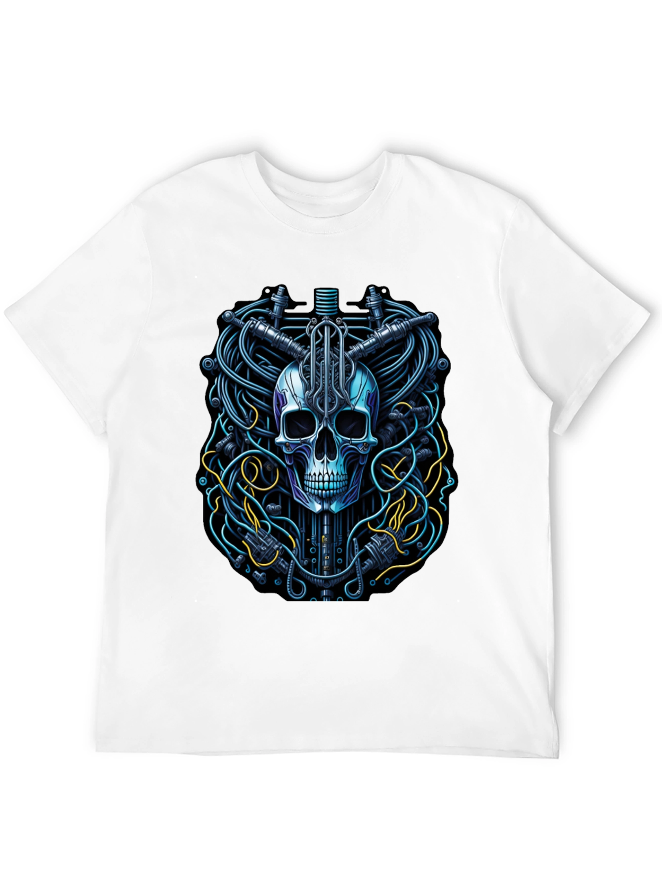 Cyber Skull Tee - Robotic Skeleton T-Shirt
