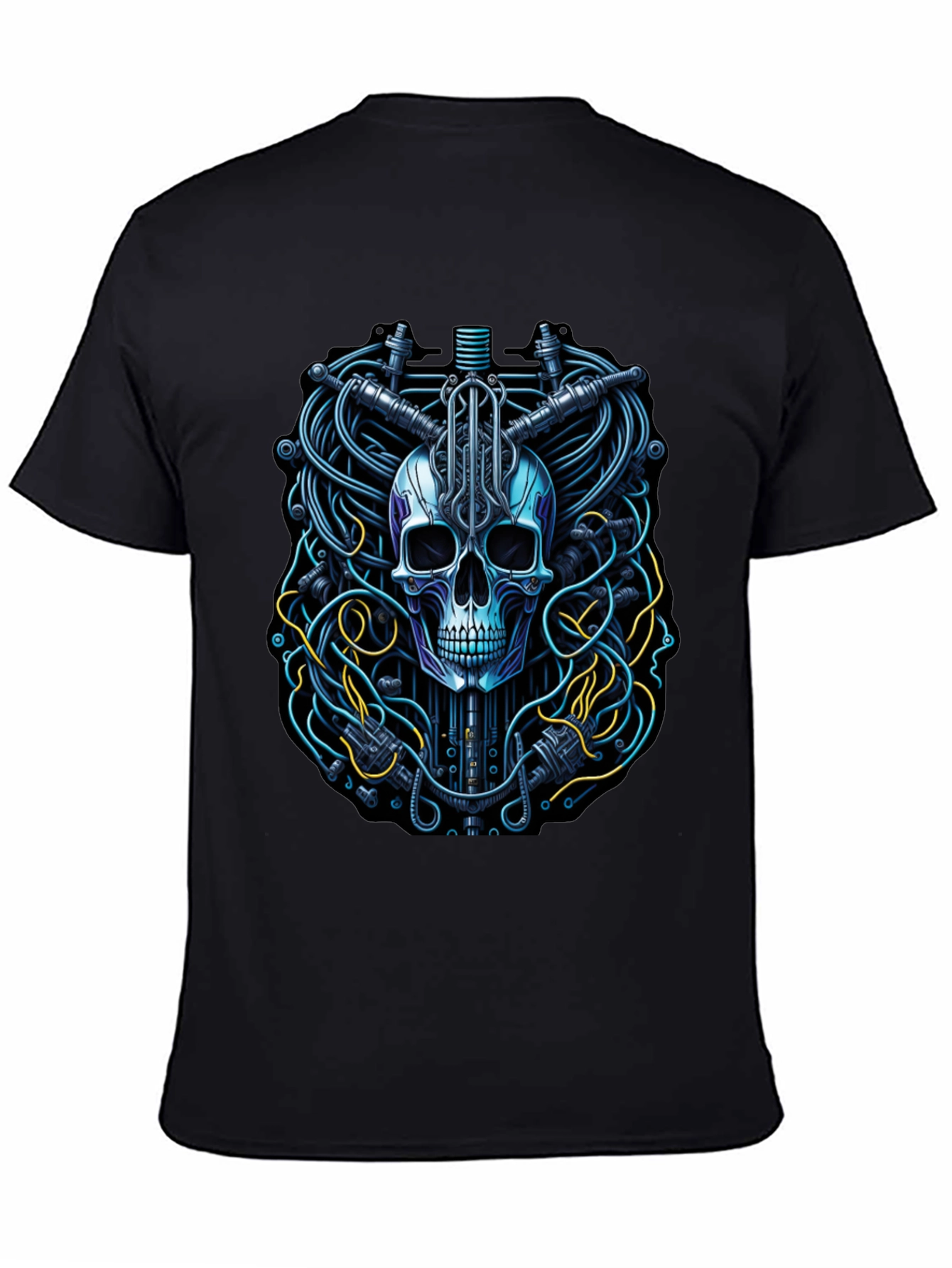 Cyber Skull Tee - Robotic Skeleton T-Shirt