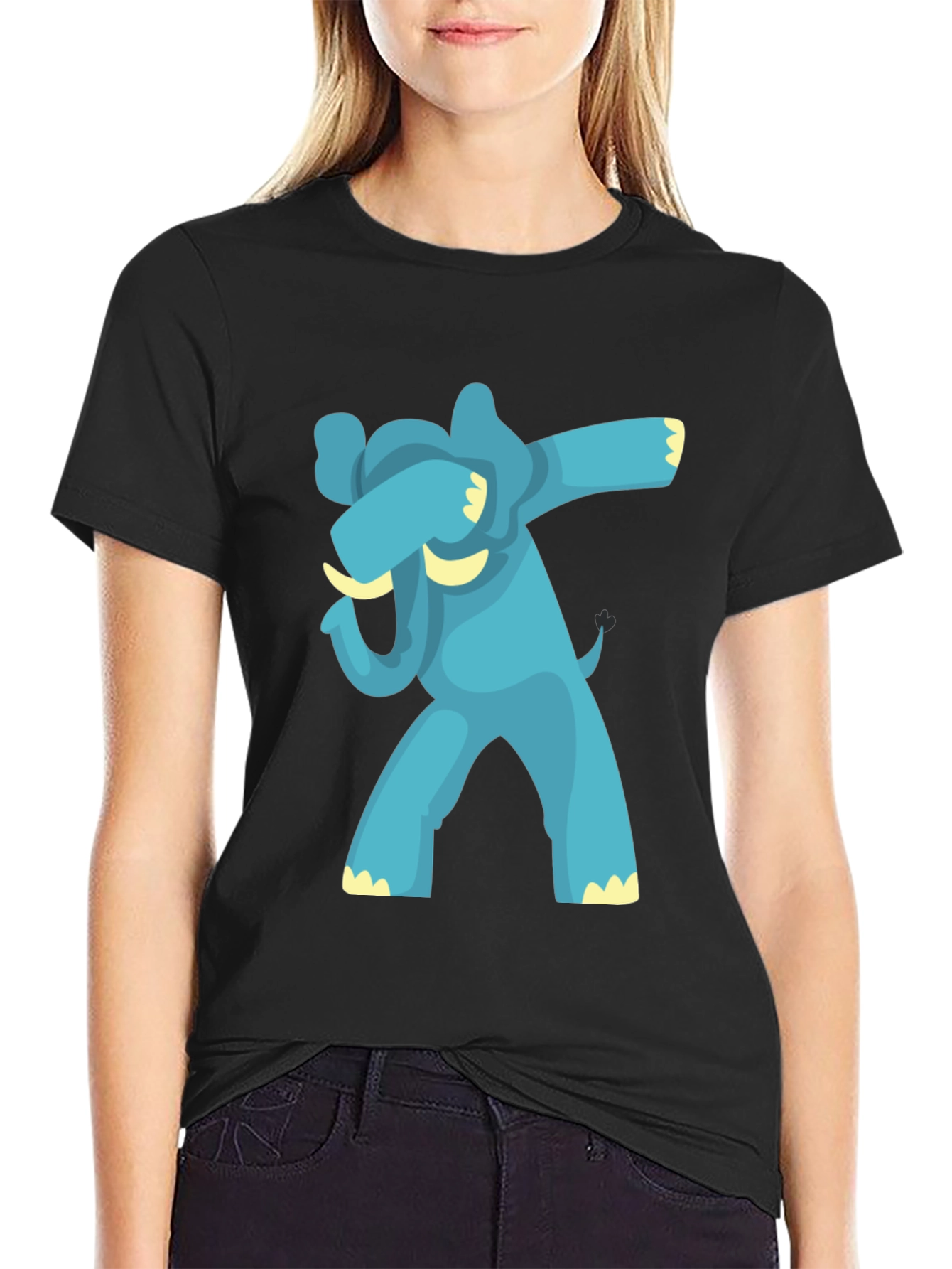 Dabbing Elephant Graphic Tee - Black