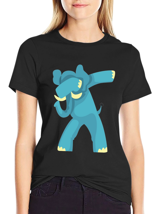 Dabbing Elephant Graphic Tee - Black