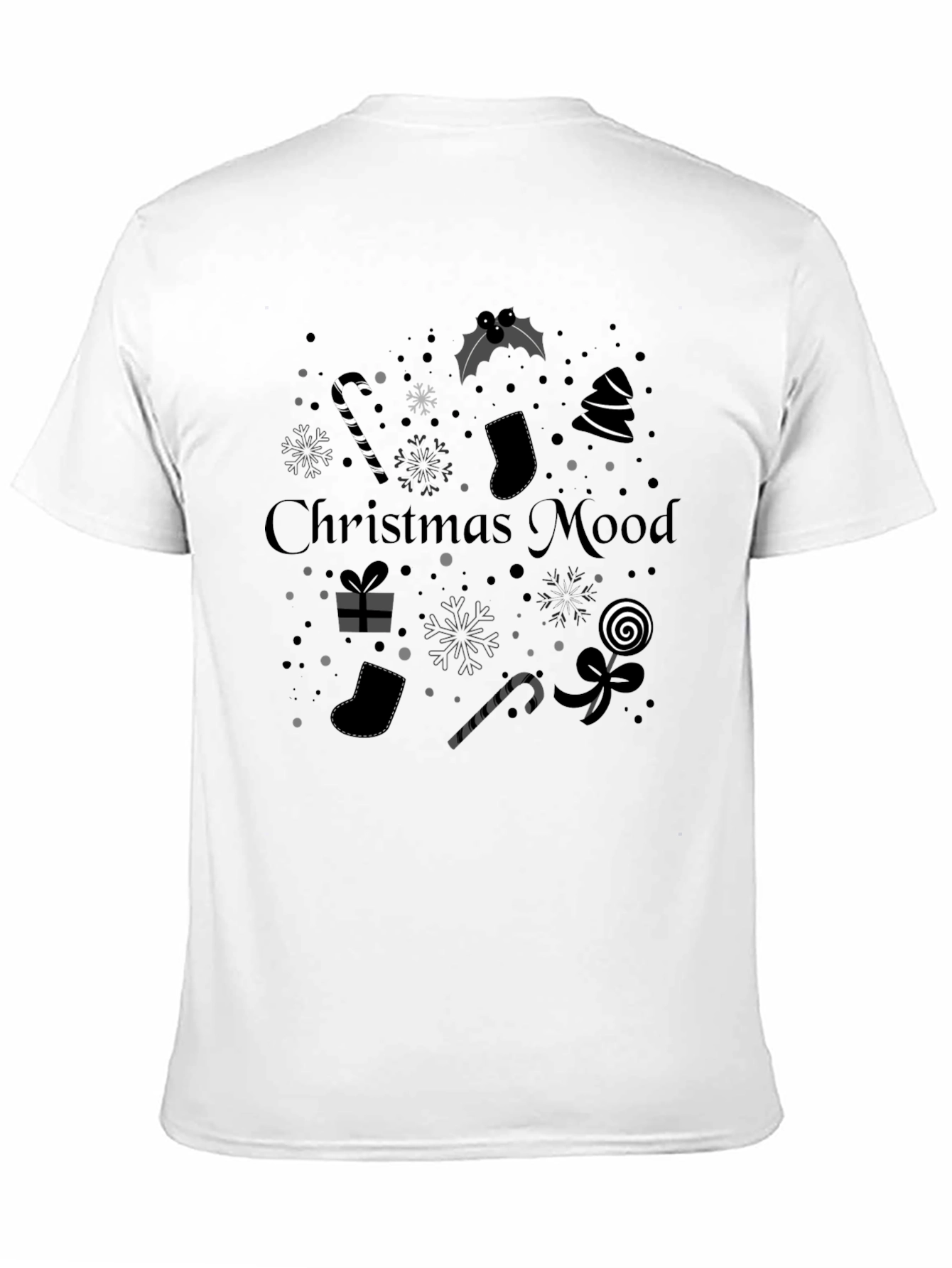 Christmas Mood Black Graphic T-Shirt