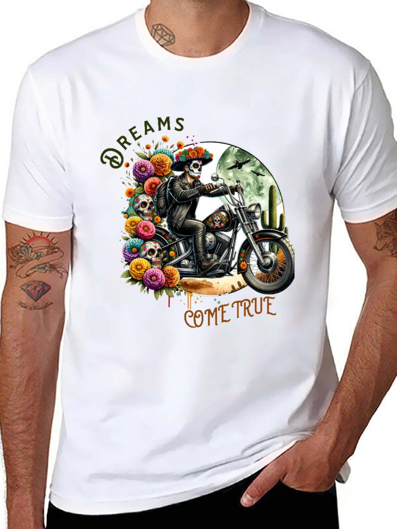 Day of the Dead Motorcycle Dreams T-Shirt