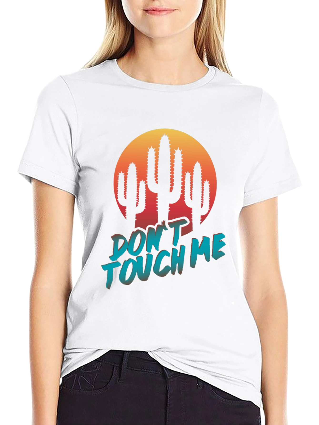 Dont Touch Me Cactus Graphic Tee - Black